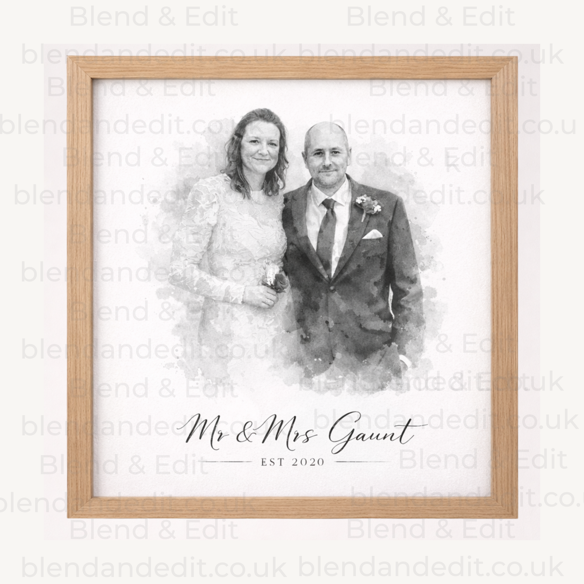 Personalised Wedding Watercolour Print – Custom Wedding Artwork