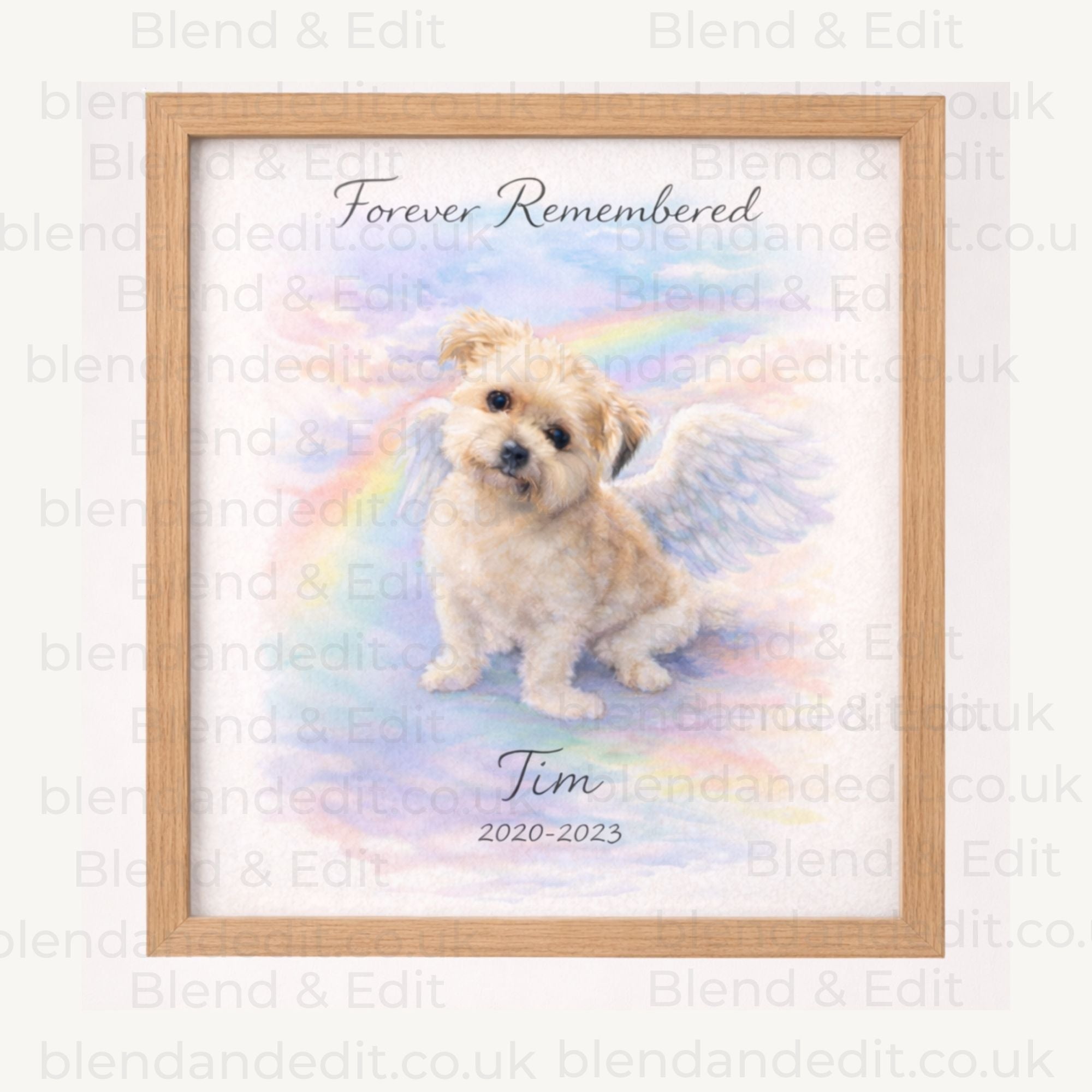 Personalised Rainbow Bridge Pet Memorial Watercolour Print