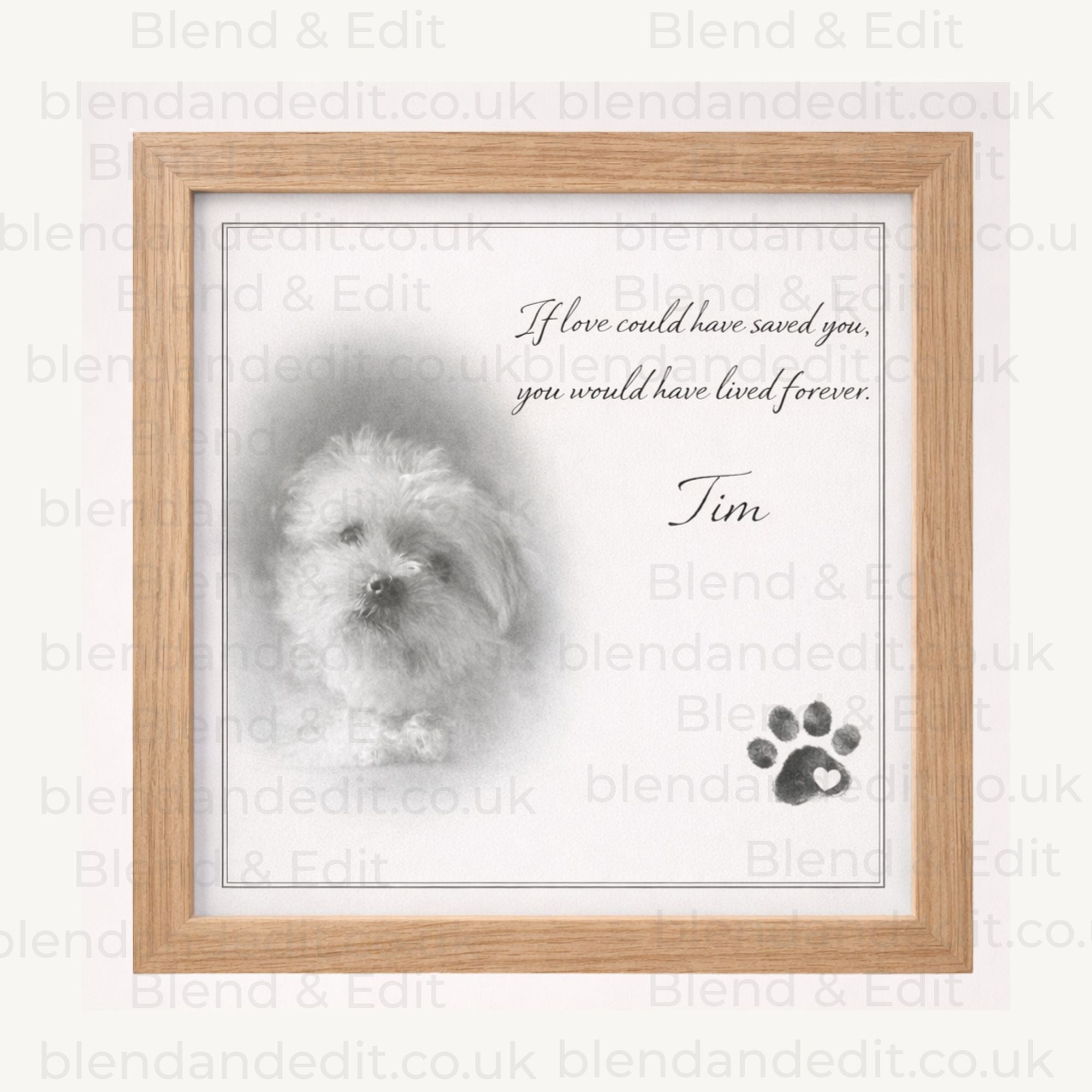 Personalised Pet Memorial Print – Custom Pet Artwork
