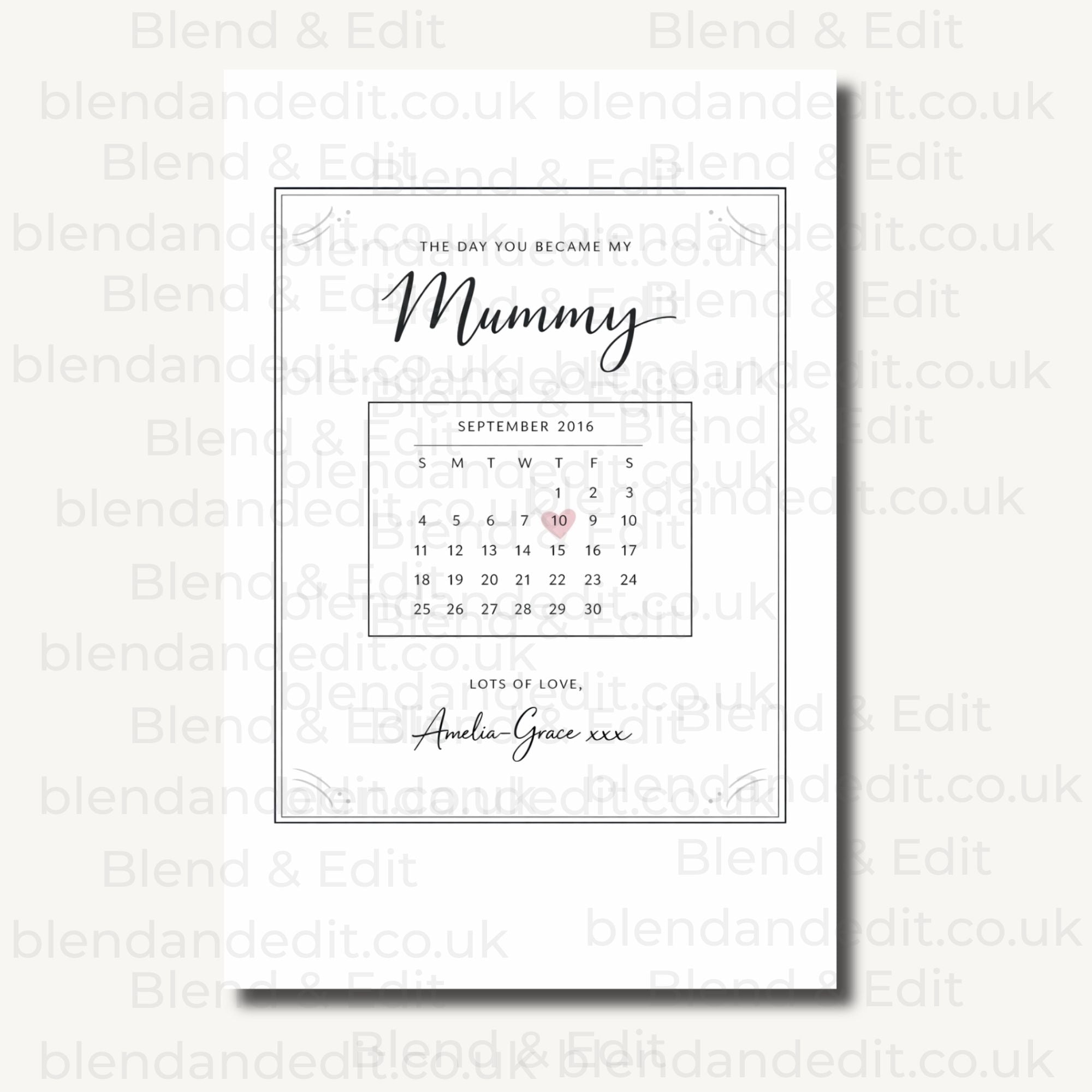 Personalised “The Day You Became Mine” Print – Custom Date Artwork