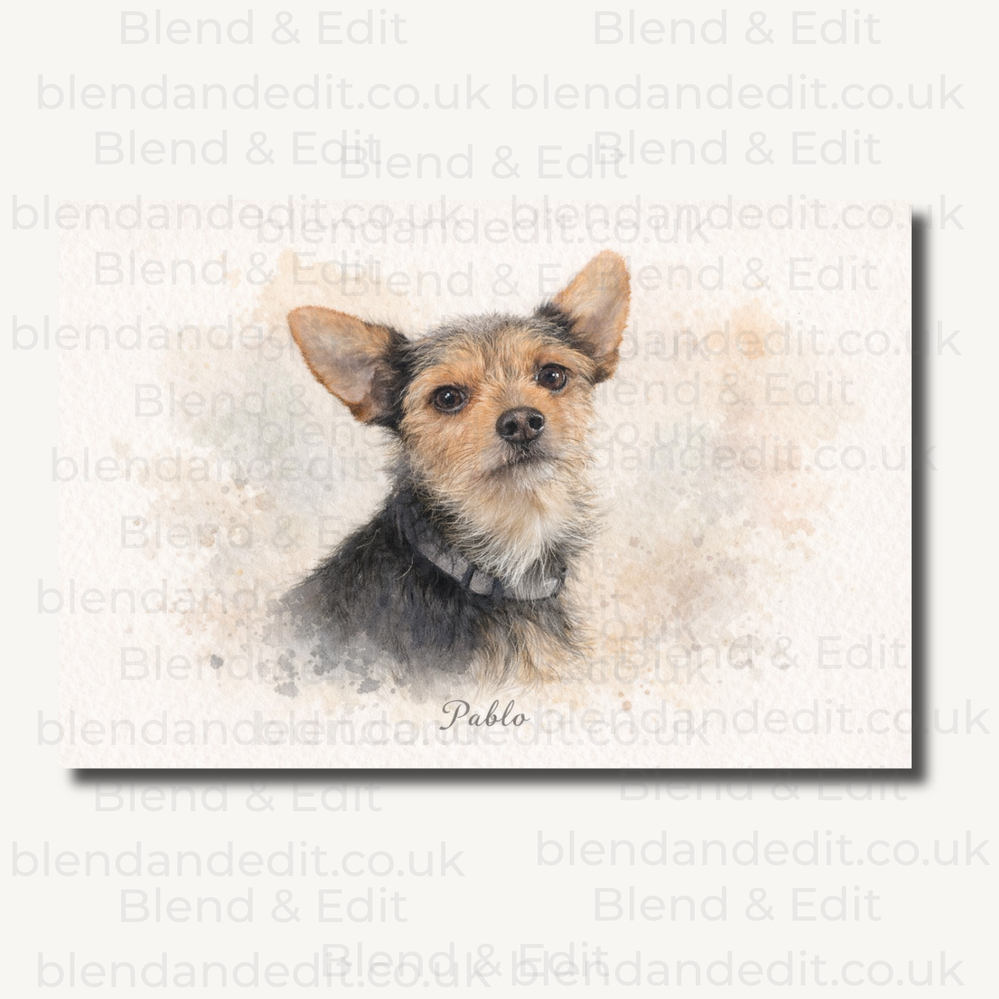 Personalised Watercolour Pet Portrait Print – Custom Pet Artwork