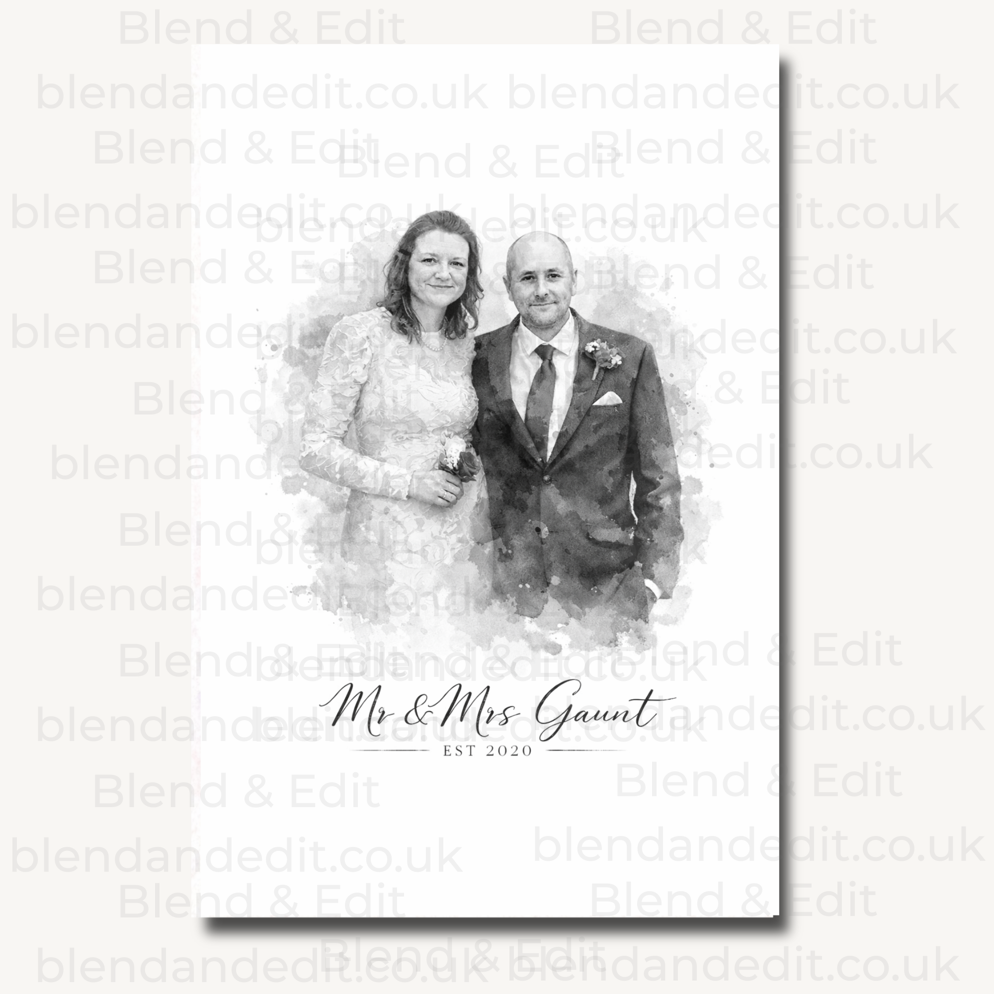 Personalised Wedding Watercolour Print – Custom Wedding Artwork