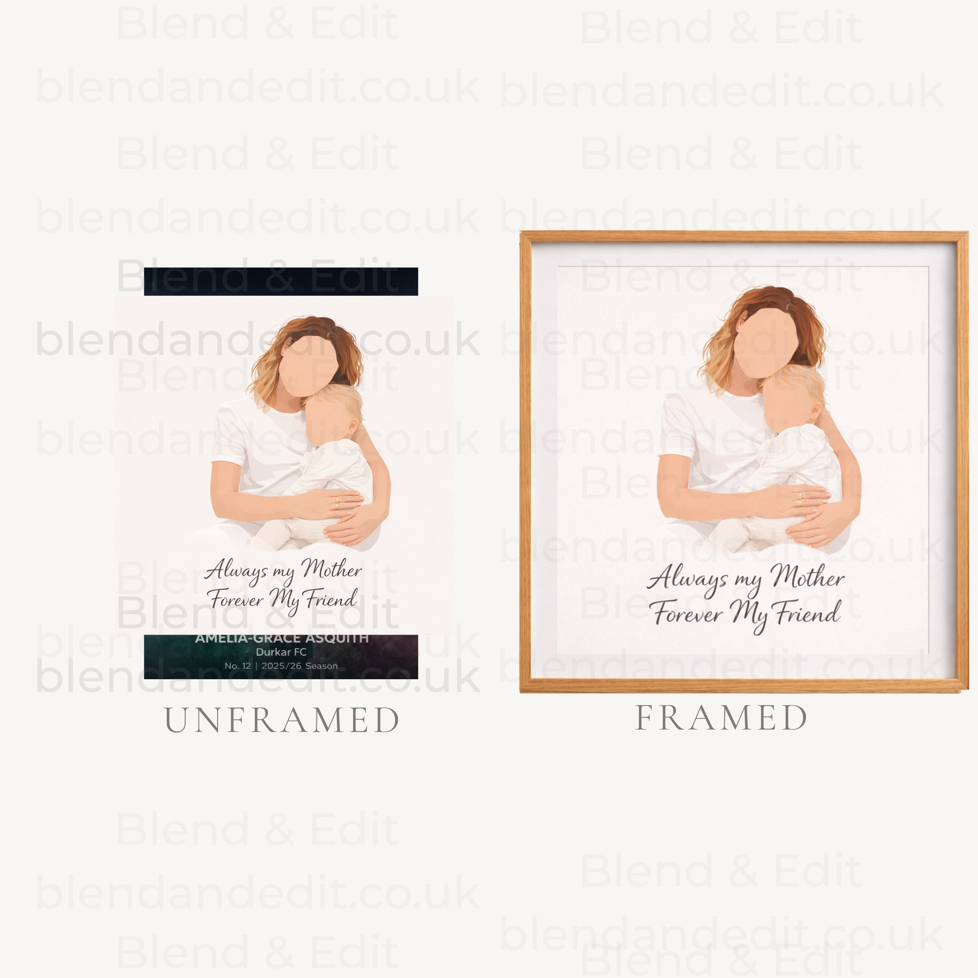 Personalised Faceless Illustrated Image – Custom Digital & Print Artwork
