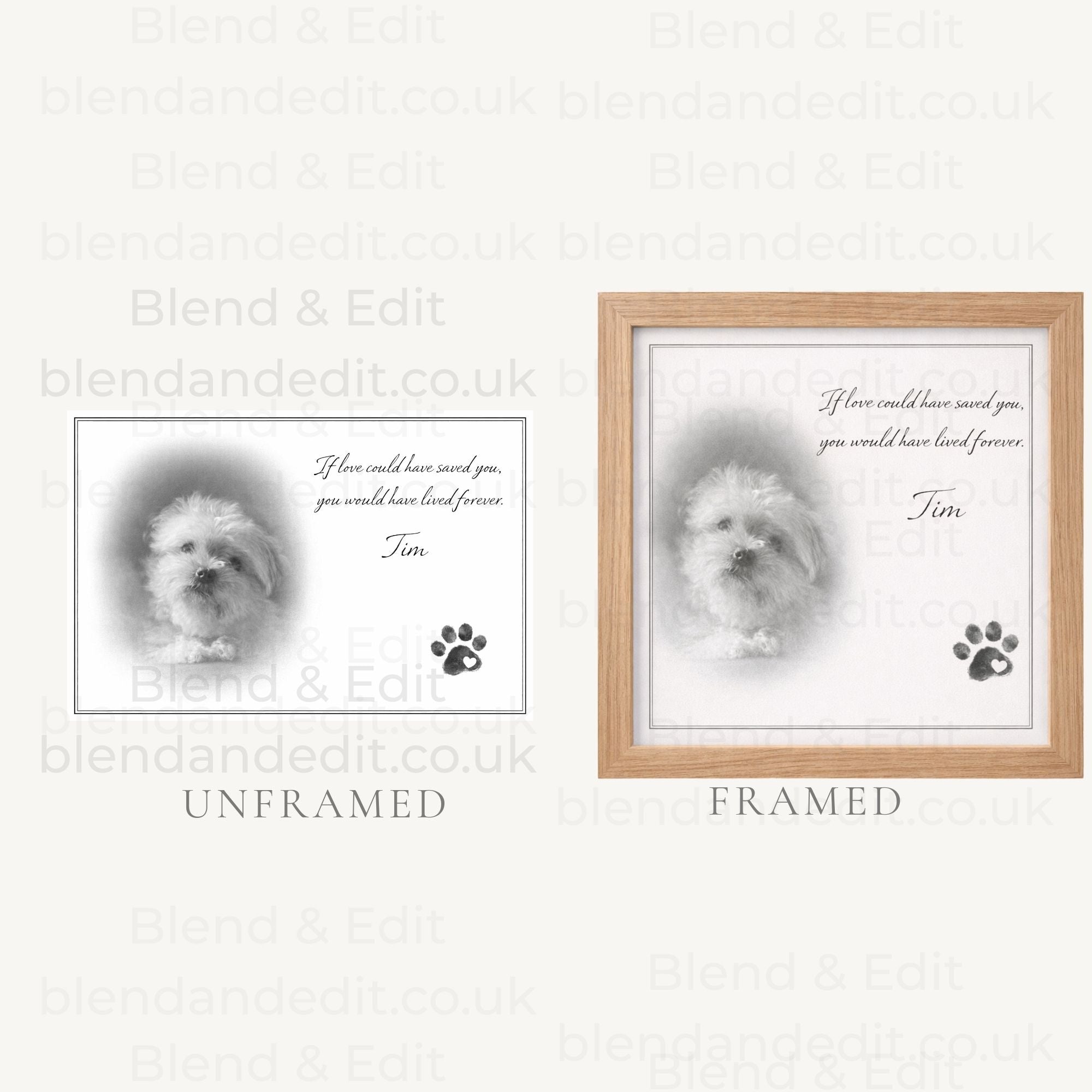 Personalised Pet Memorial Print – Custom Pet Artwork