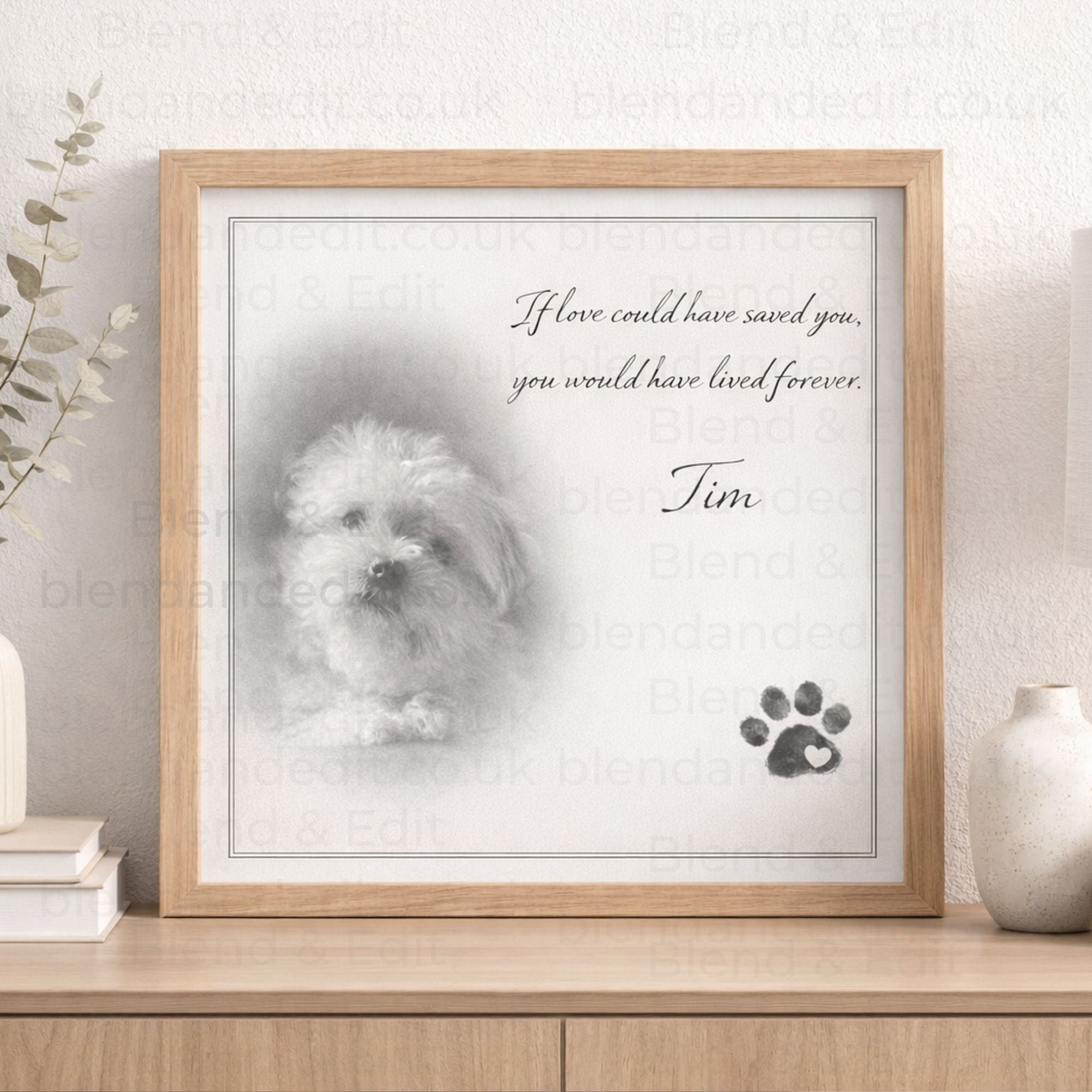 Personalised Pet Memorial Print – Custom Pet Artwork