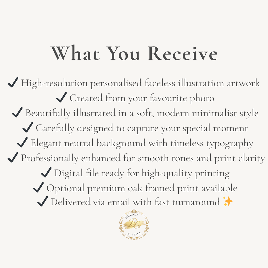 Personalised Faceless Illustrated Image – Custom Digital & Print Artwork