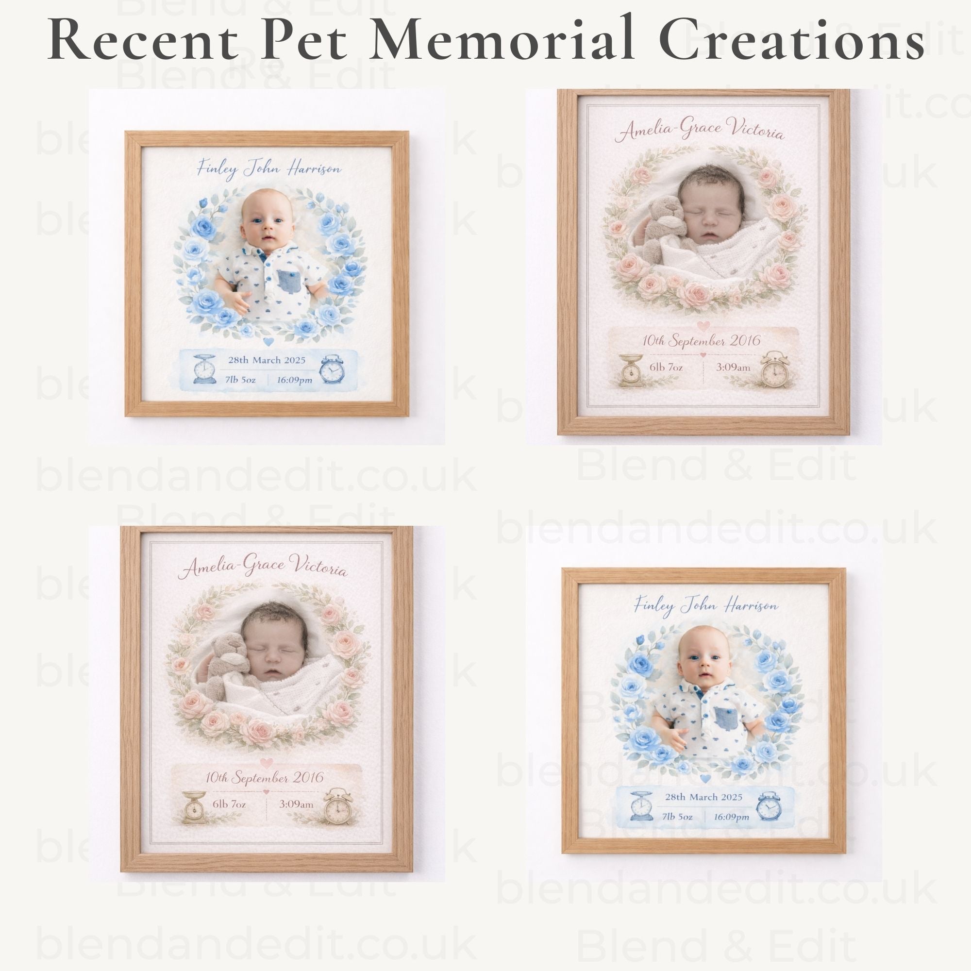 Personalised Baby Birth Stats Watercolour Print – Custom Keepsake Artwork