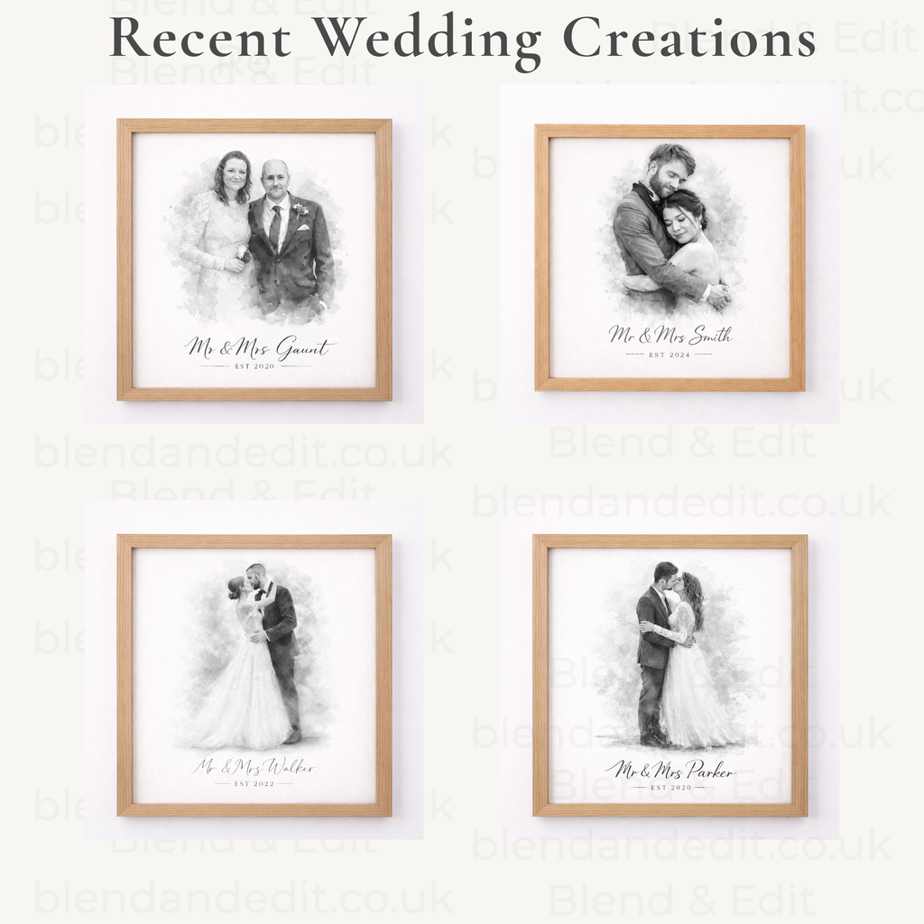 Personalised Wedding Watercolour Print – Custom Wedding Artwork
