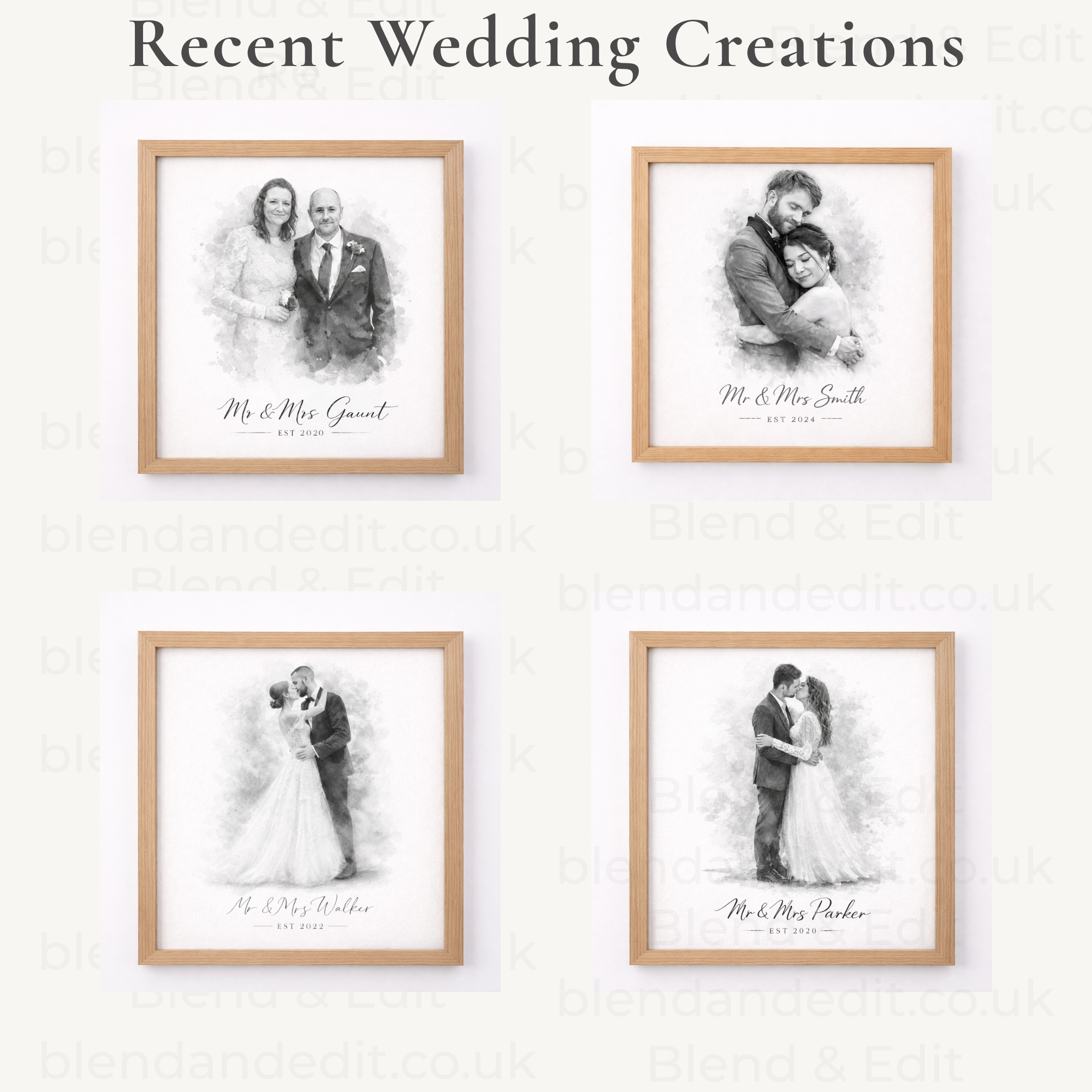Personalised Wedding Watercolour Print – Custom Wedding Artwork