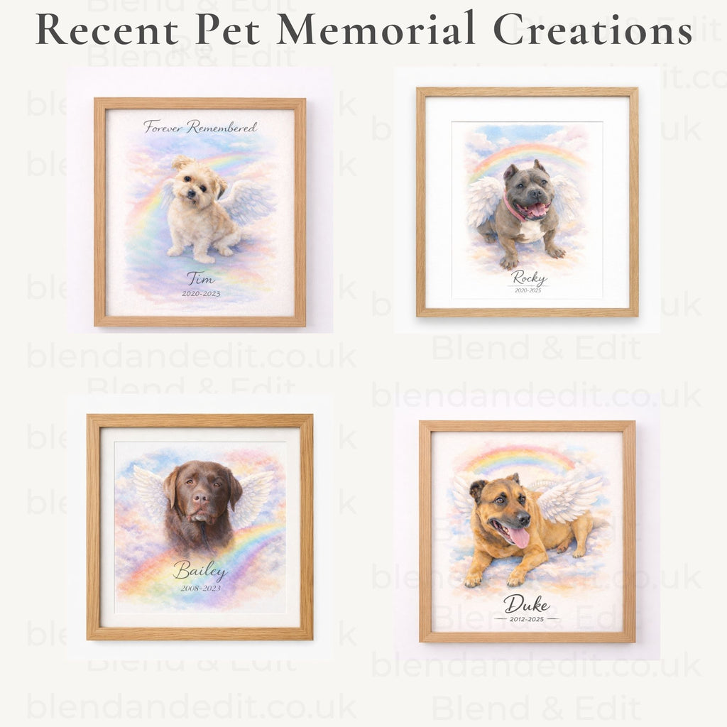 Personalised Rainbow Bridge Pet Memorial Watercolour Print