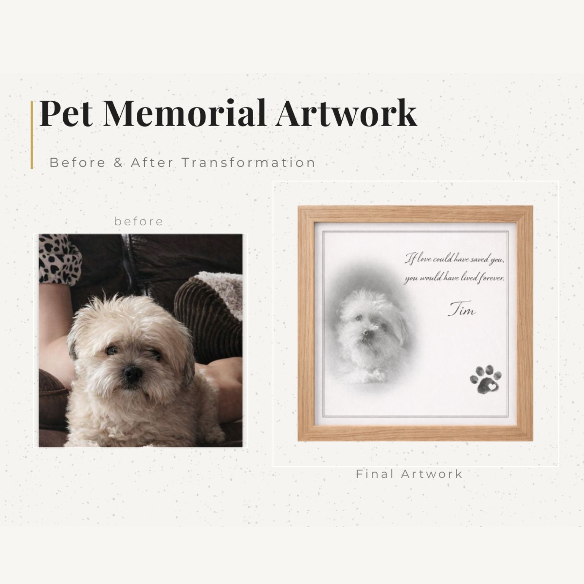 Personalised Pet Memorial Print – Custom Pet Artwork