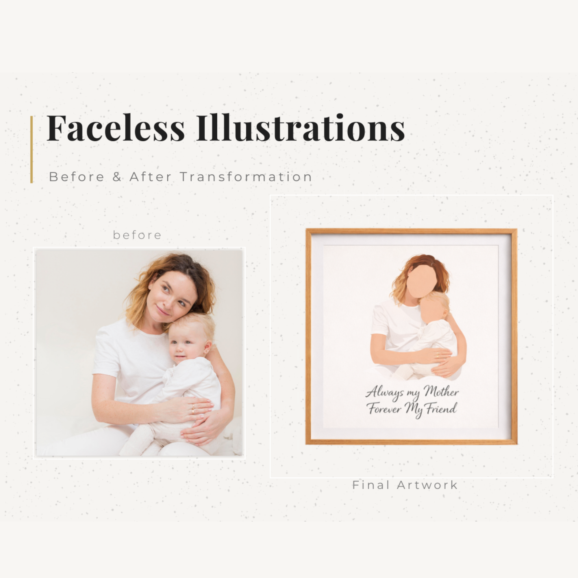 Personalised Faceless Illustrated Image – Custom Digital & Print Artwork