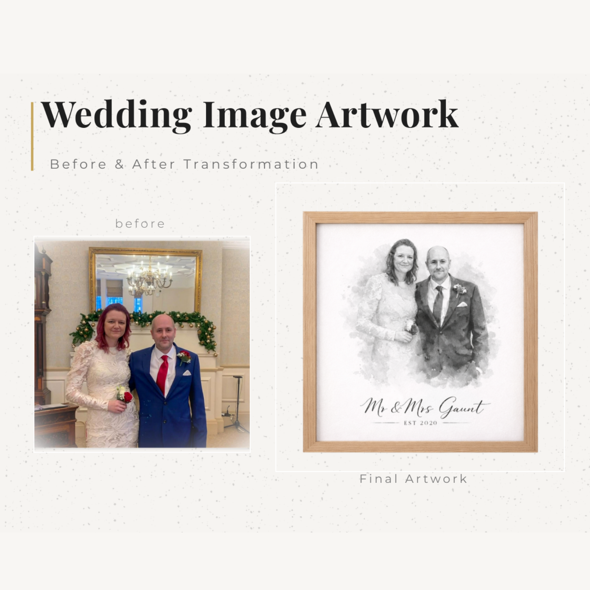 Personalised Wedding Watercolour Print – Custom Wedding Artwork