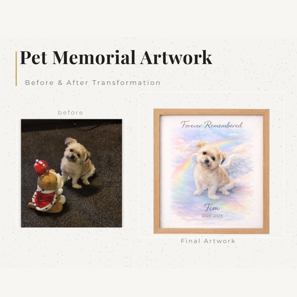 Personalised Rainbow Bridge Pet Memorial Watercolour Print