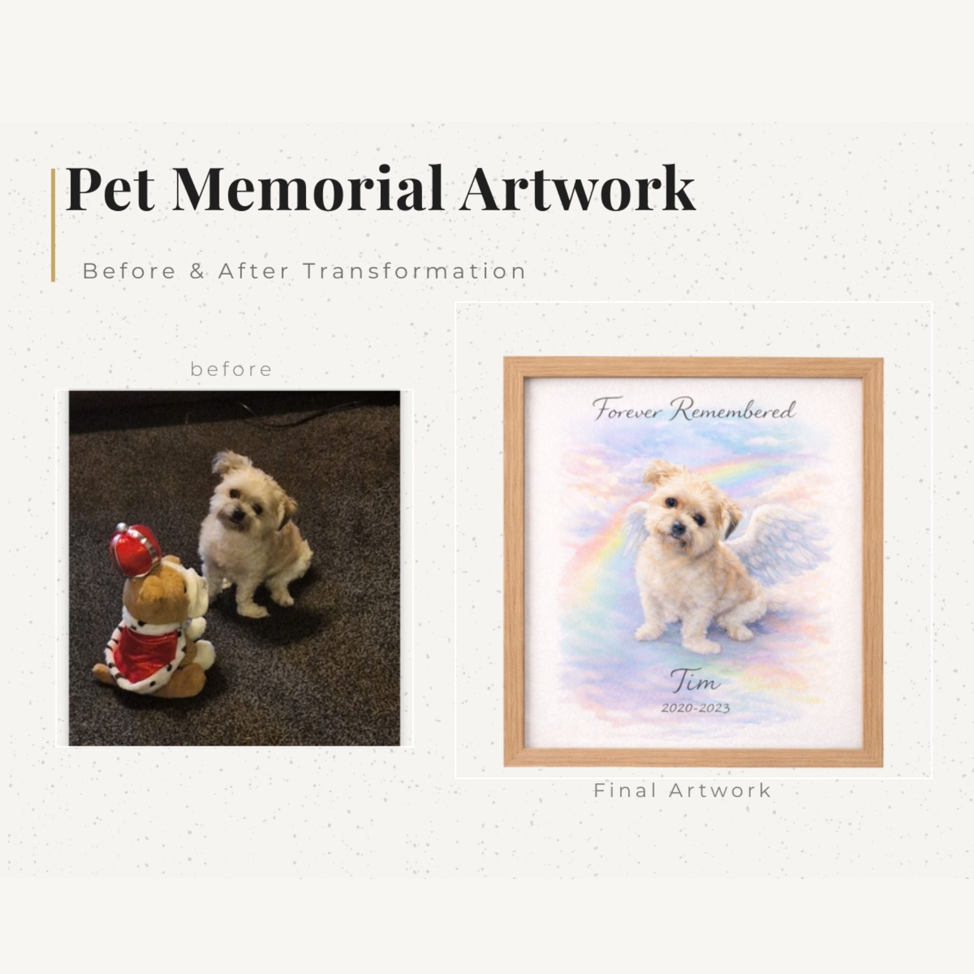 Personalised Rainbow Bridge Pet Memorial Watercolour Print