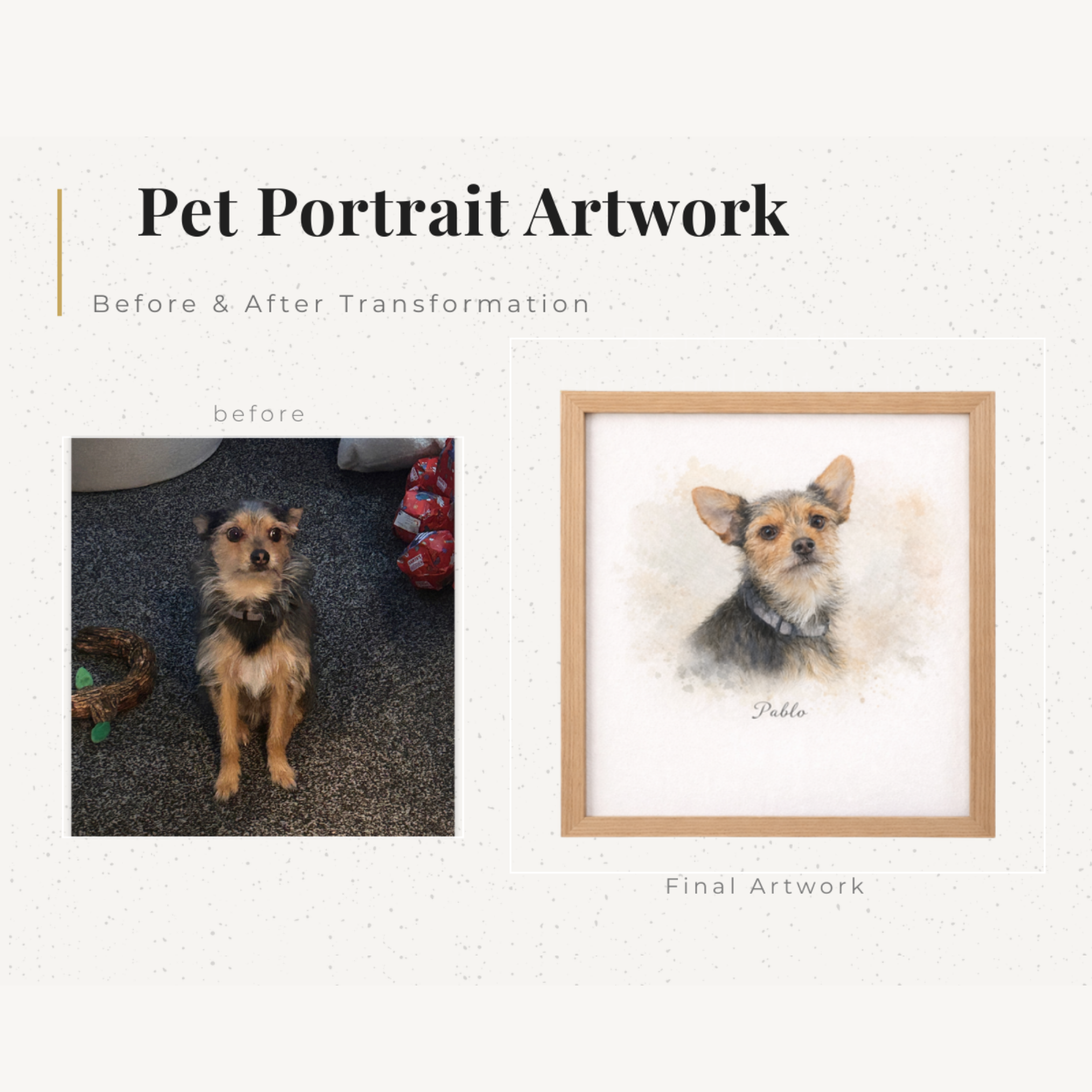 Personalised Watercolour Pet Portrait Print – Custom Pet Artwork