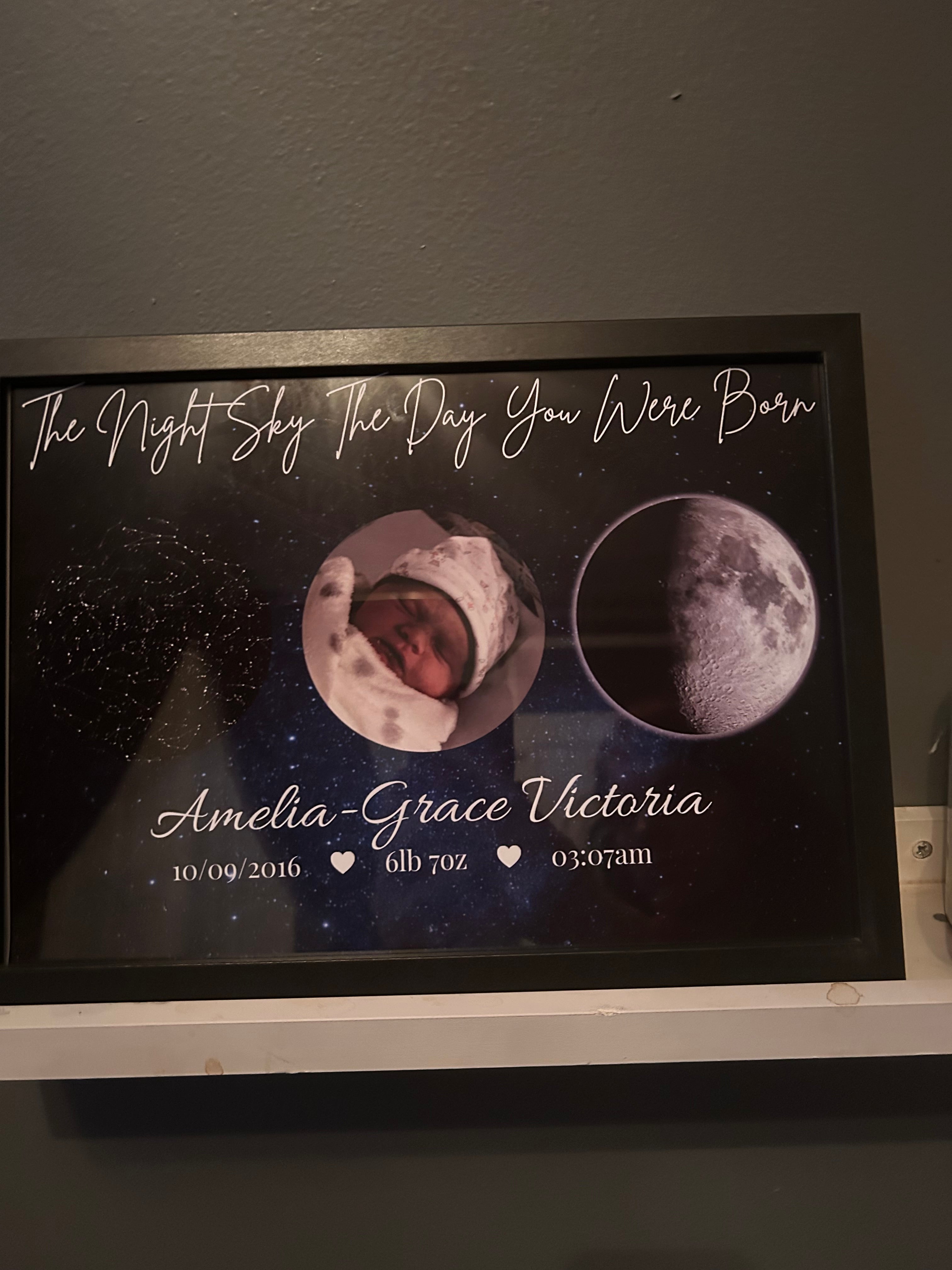 Custom Night Sky Print – The Night Sky The Day You Were Born – Personalised Baby Gift