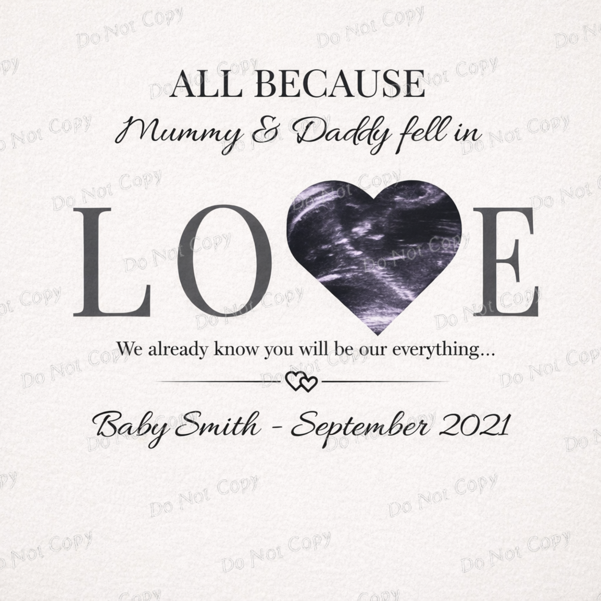 Personalised Baby Scan Nursery Wall Art