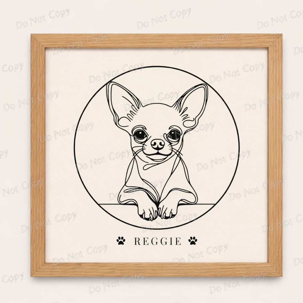 Personalized Dog Line Art Print