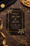 Luxury Black & Gold Wedding Invitations | Custom Printed Invitations