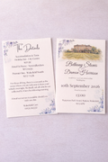 Personalised Double-Sided Wedding Invitation – Floral Watercolour Venue Invite