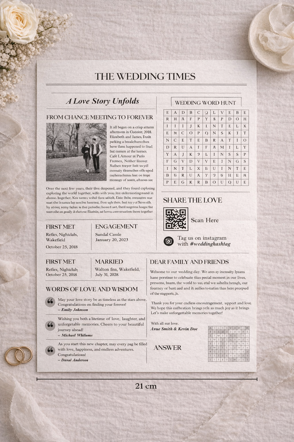 Personalised Wedding Newspaper