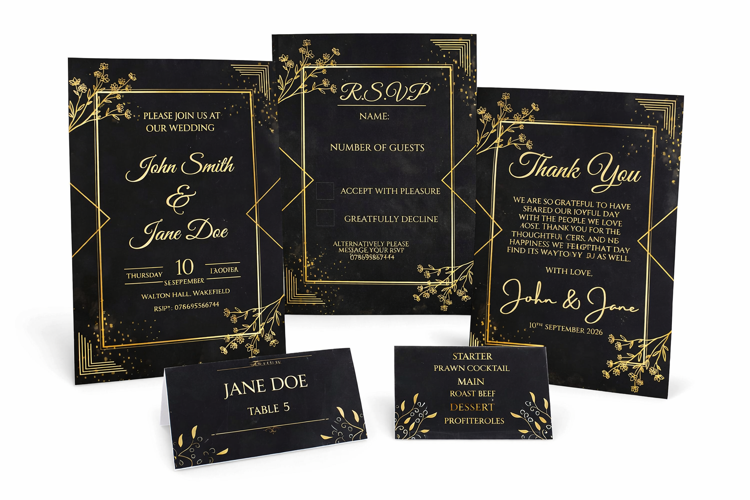 Custom Printed Wedding Stationery Bundle