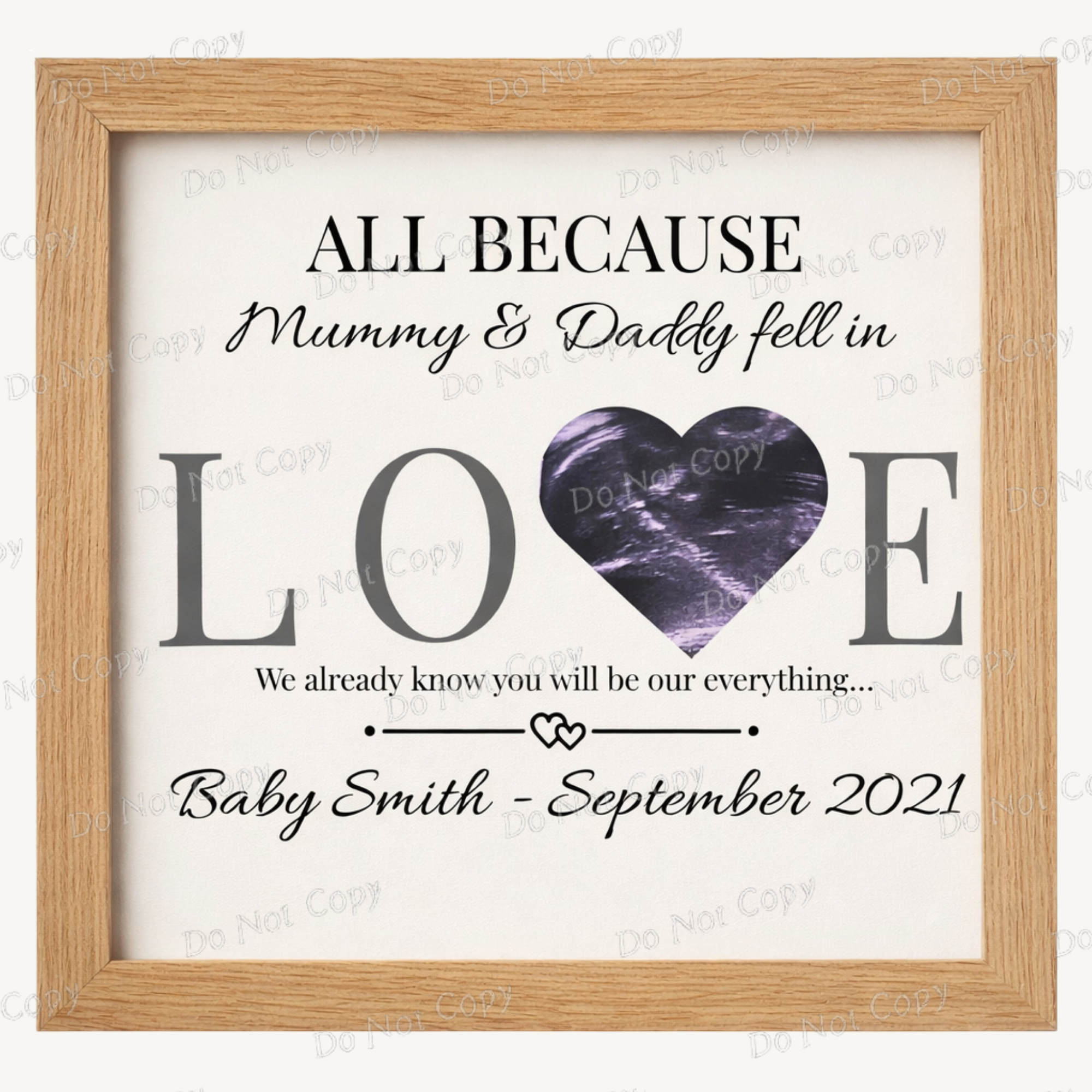 Personalised Baby Scan Nursery Wall Art