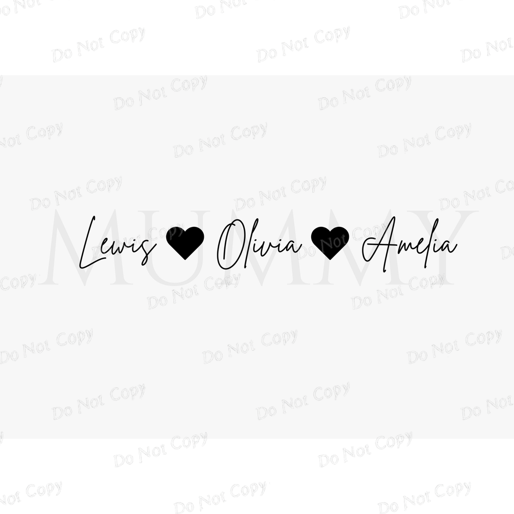 Personalised Family Name Print with Hearts |