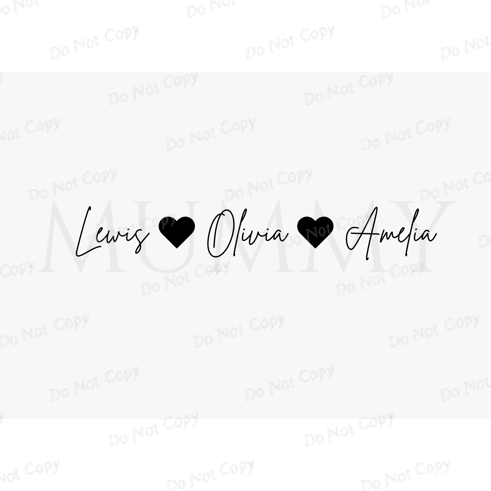 Personalised Family Name Print with Hearts |