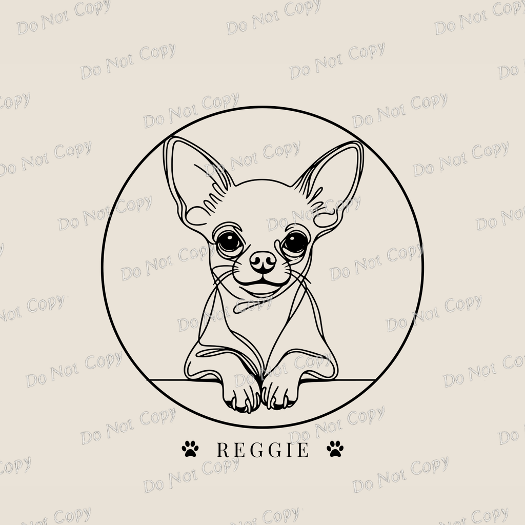 Personalized Dog Line Art Print