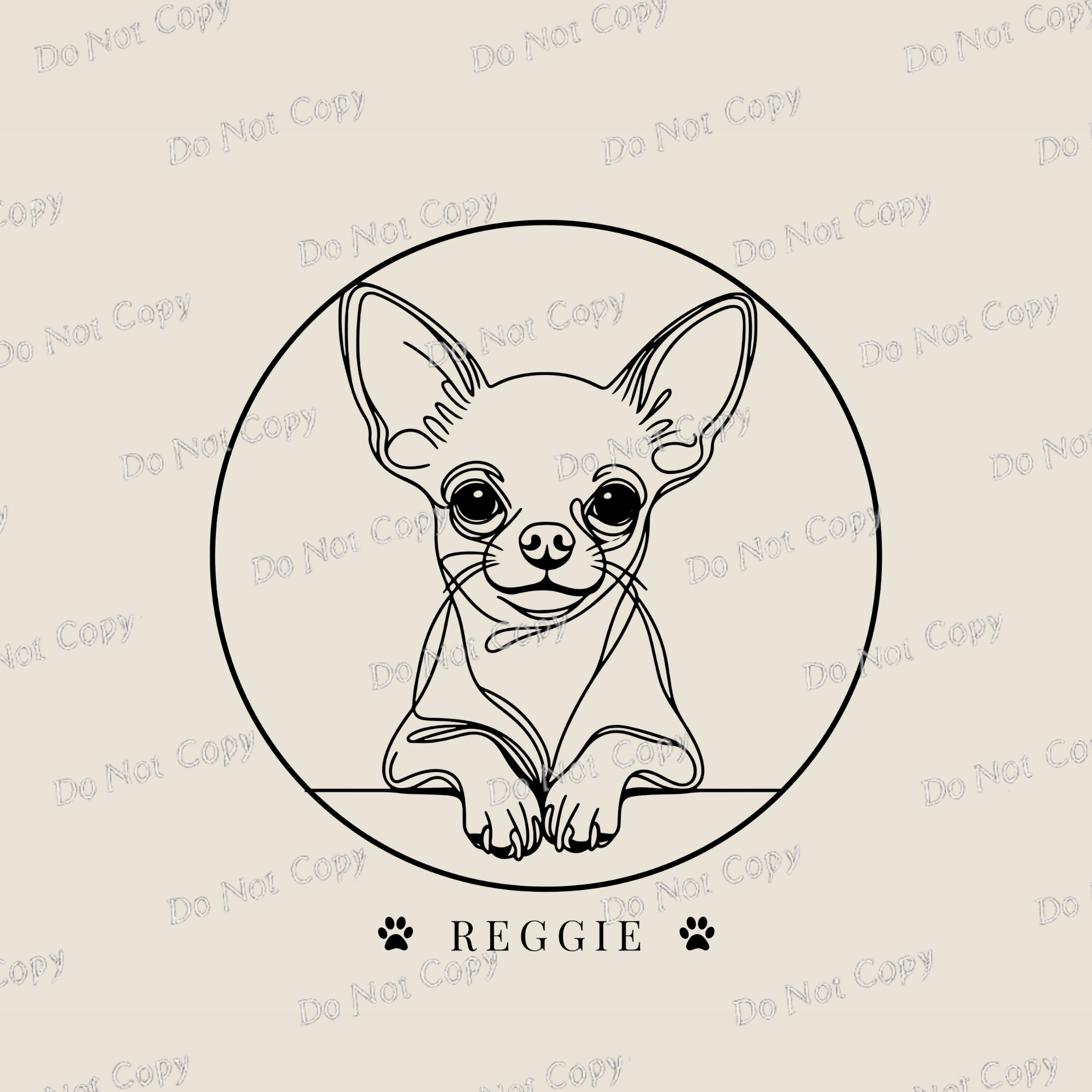 Personalized Dog Line Art Print