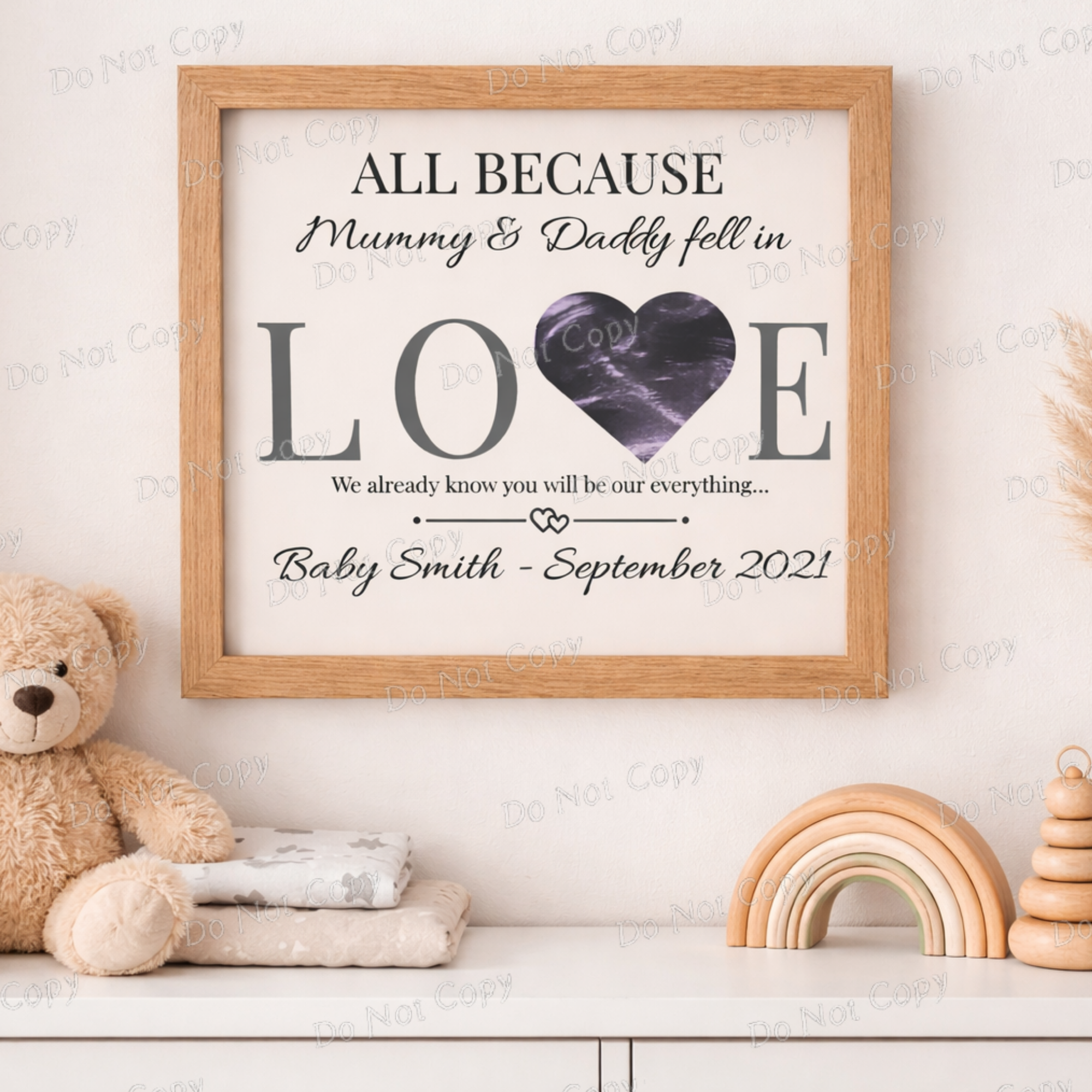 Personalised Baby Scan Nursery Wall Art