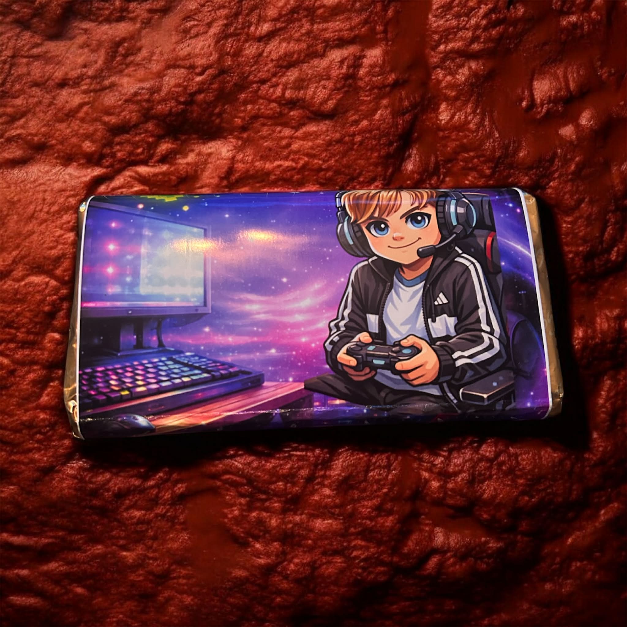 Custom Cartoon Photo Chocolate Bar Gift | Includes 100g Galaxy Bar