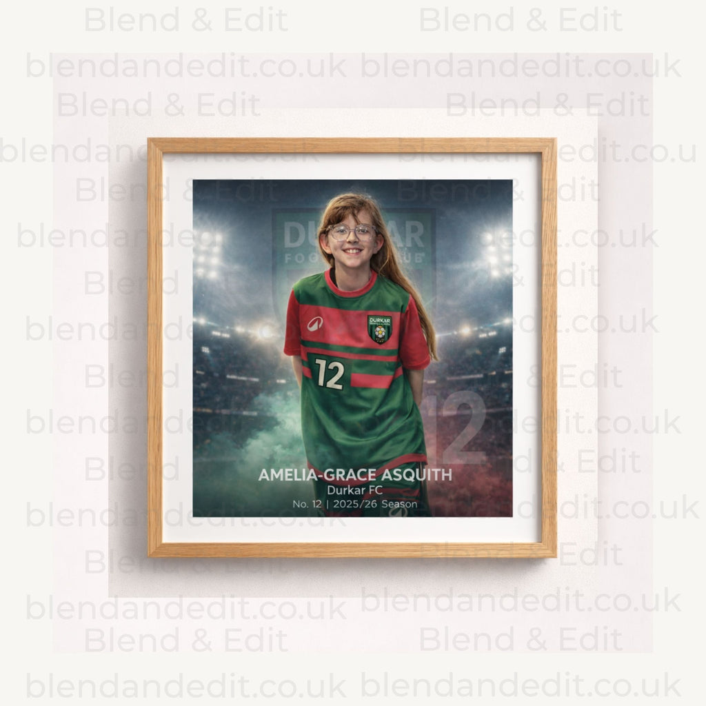 Personalised Football Player Poster – Custom Sports Portrait