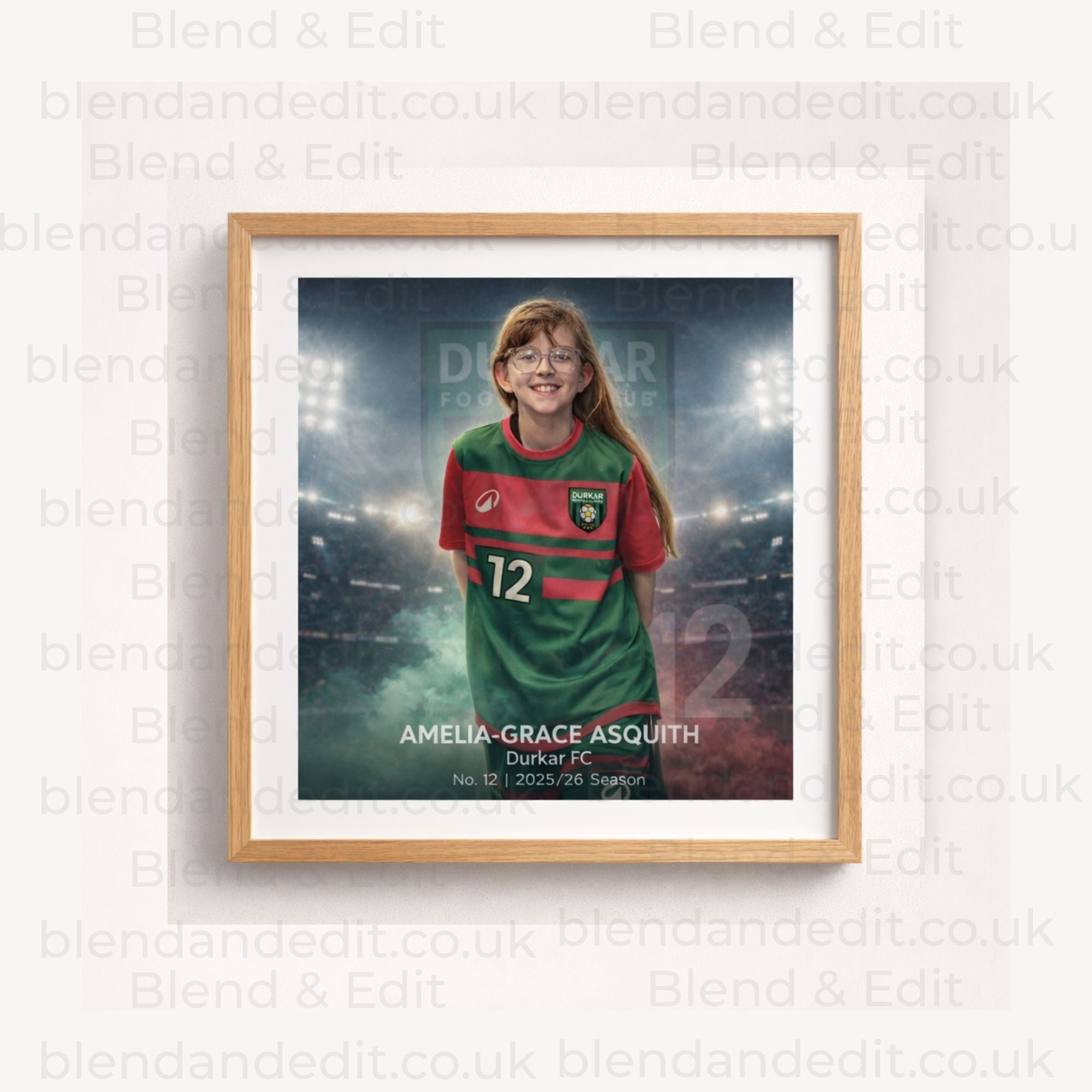 Personalised Football Player Poster – Custom Sports Portrait