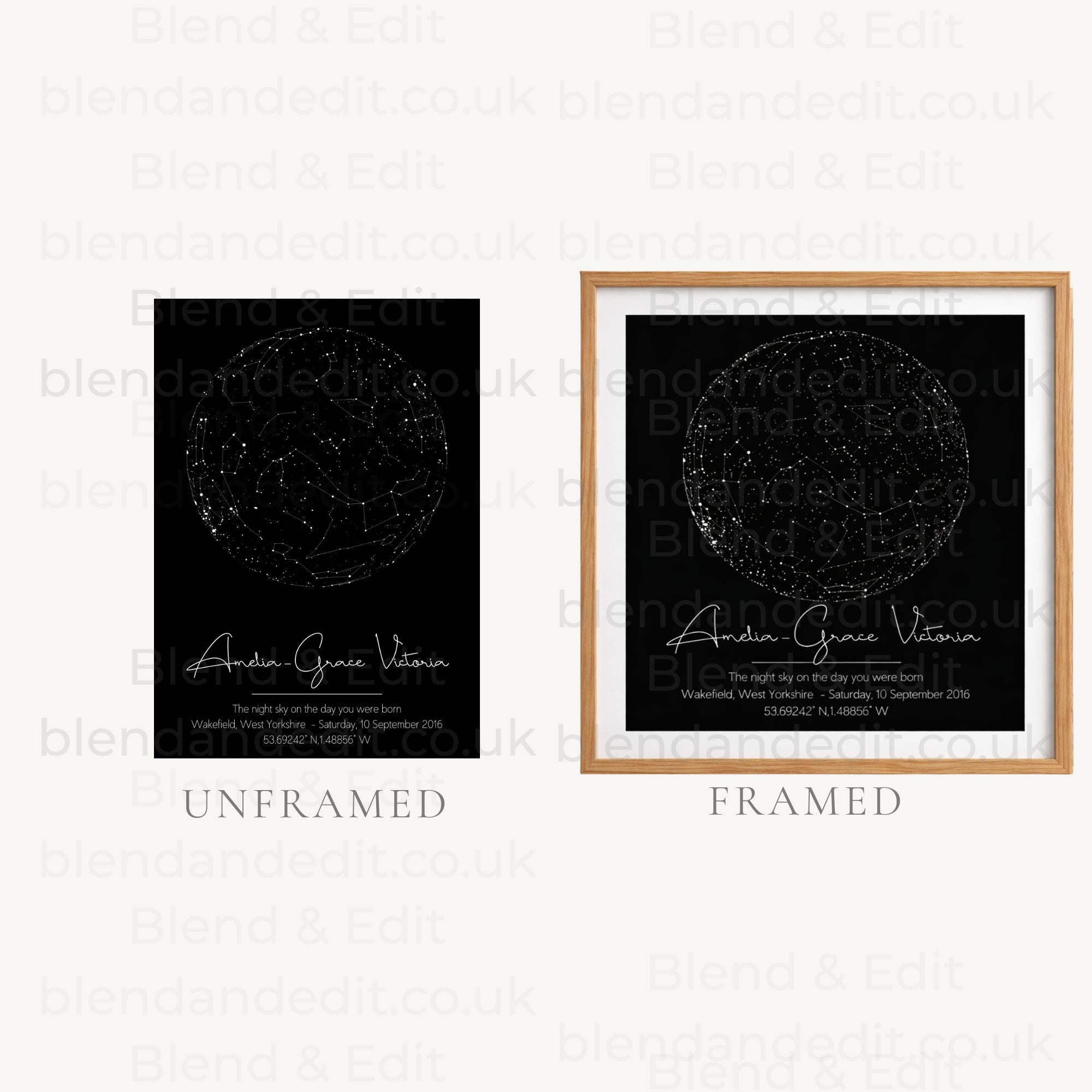 Personalised Night Sky Star Map Print – Custom Wall Art