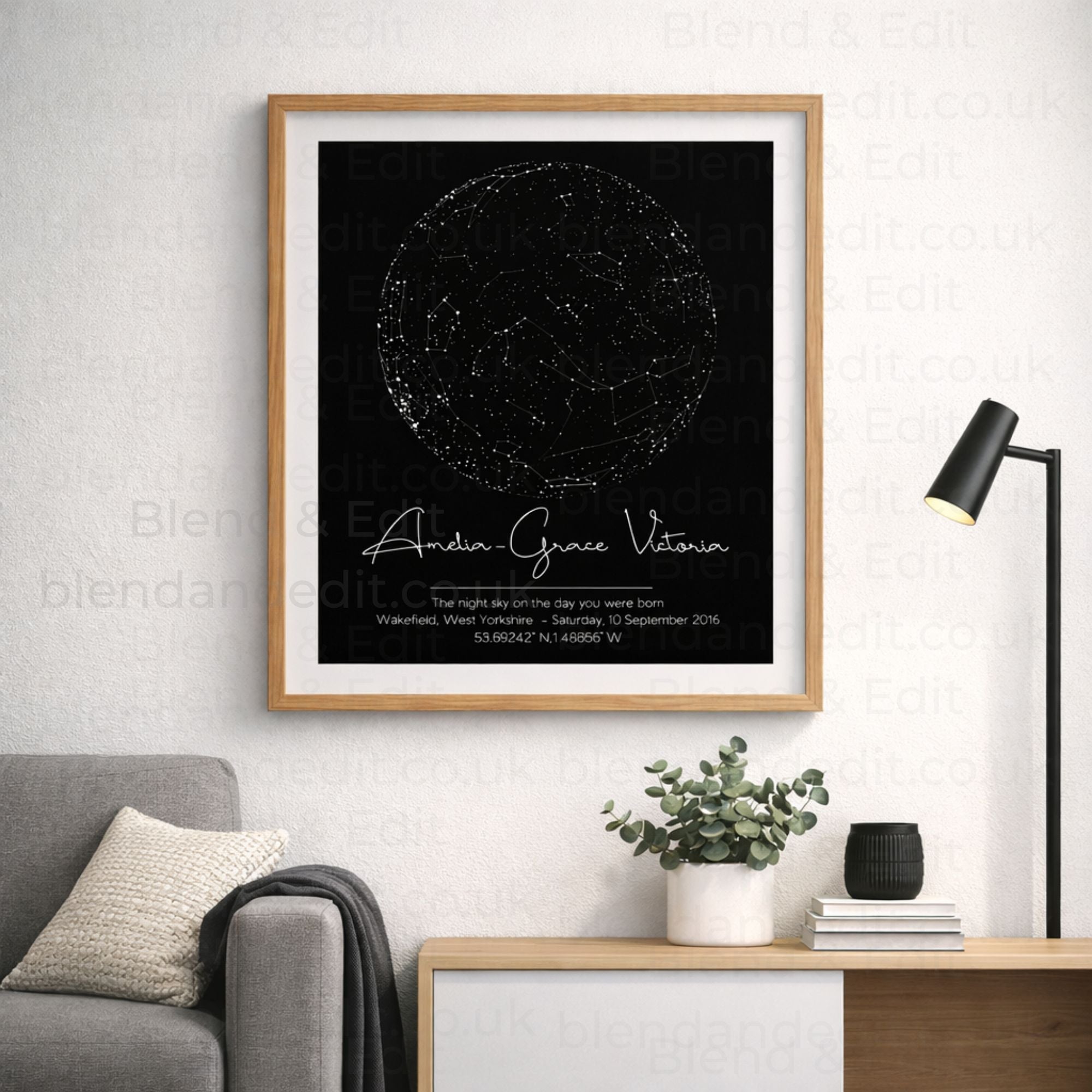 Personalised Night Sky Star Map Print – Custom Wall Art