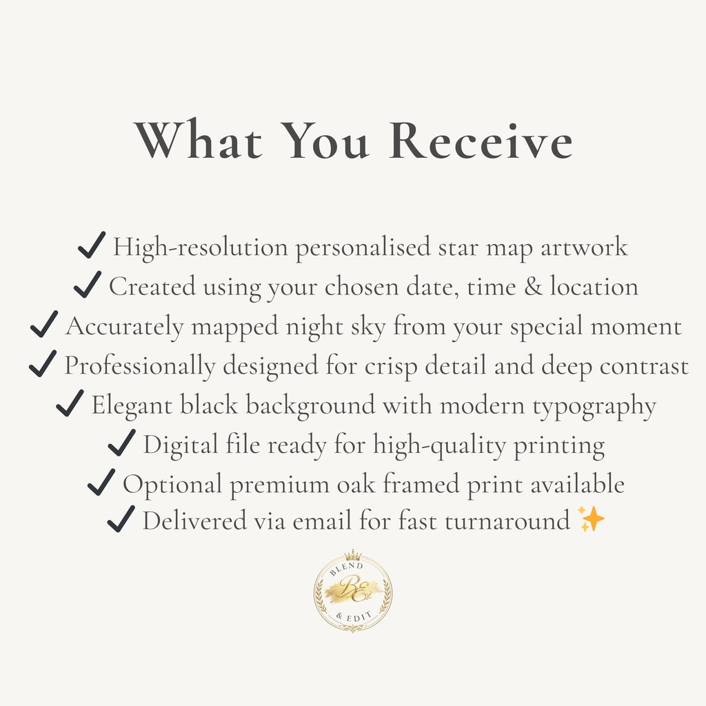 Personalised Night Sky Star Map Print – Custom Wall Art