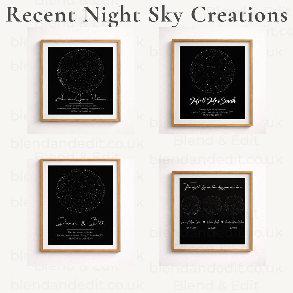 Personalised Night Sky Star Map Print – Custom Wall Art