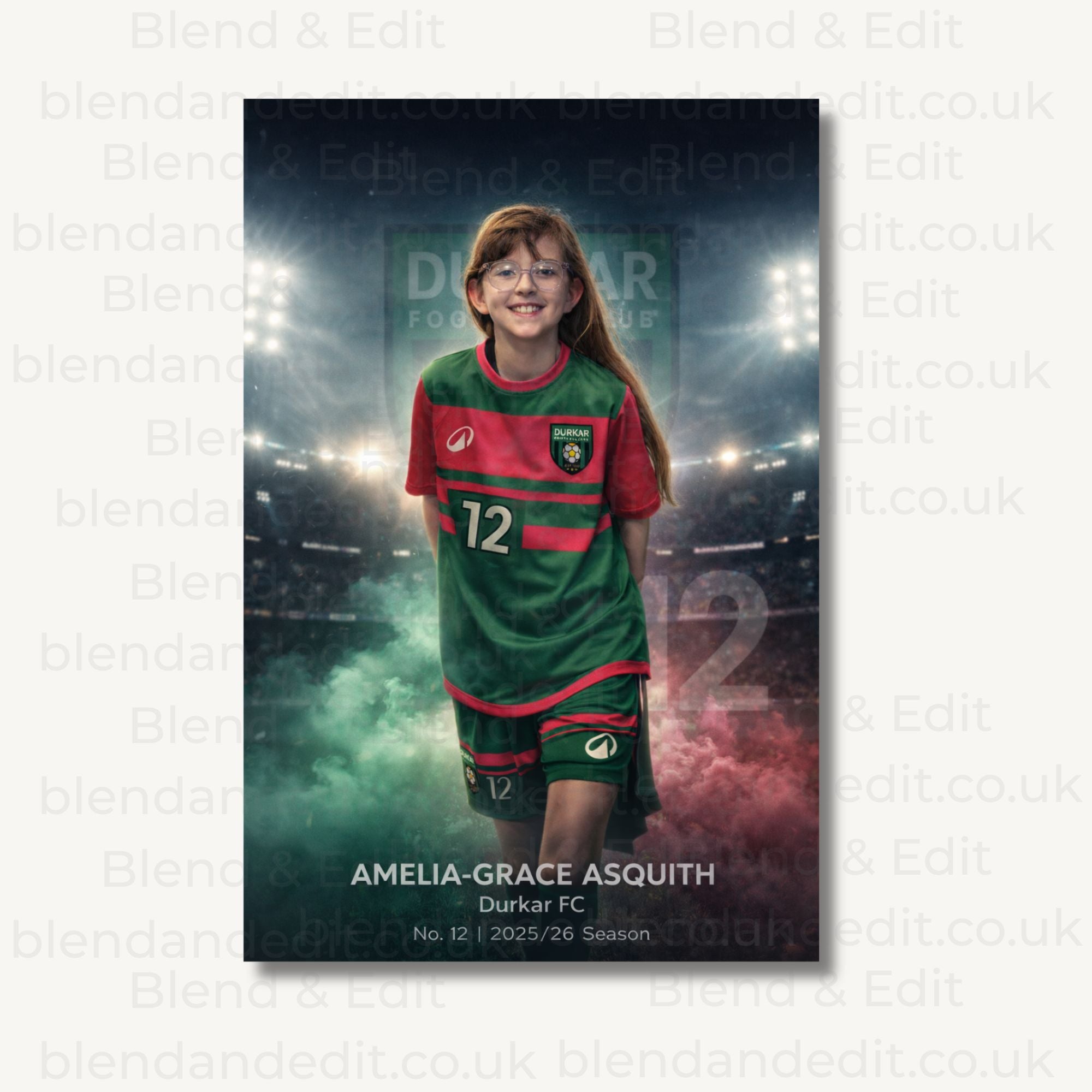 Personalised Football Player Poster – Custom Sports Portrait