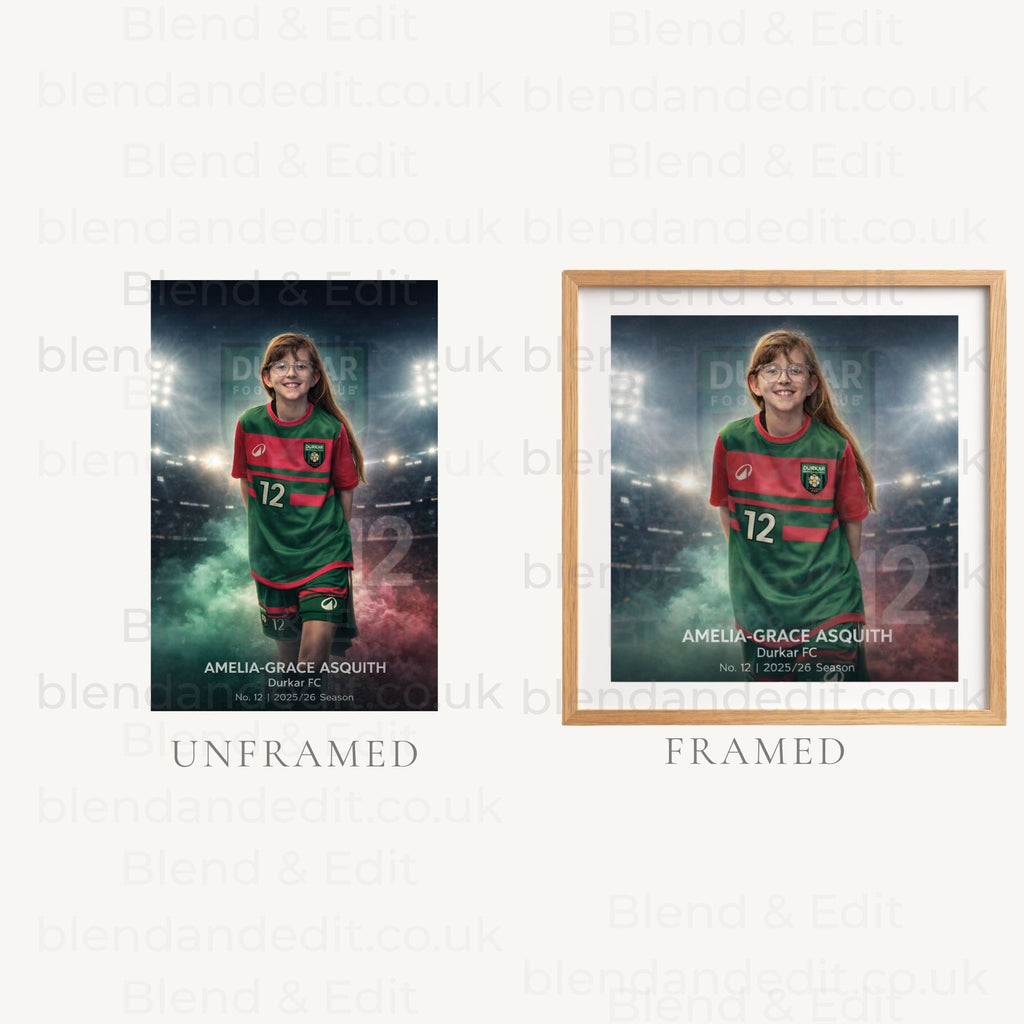 Personalised Football Player Poster – Custom Sports Portrait