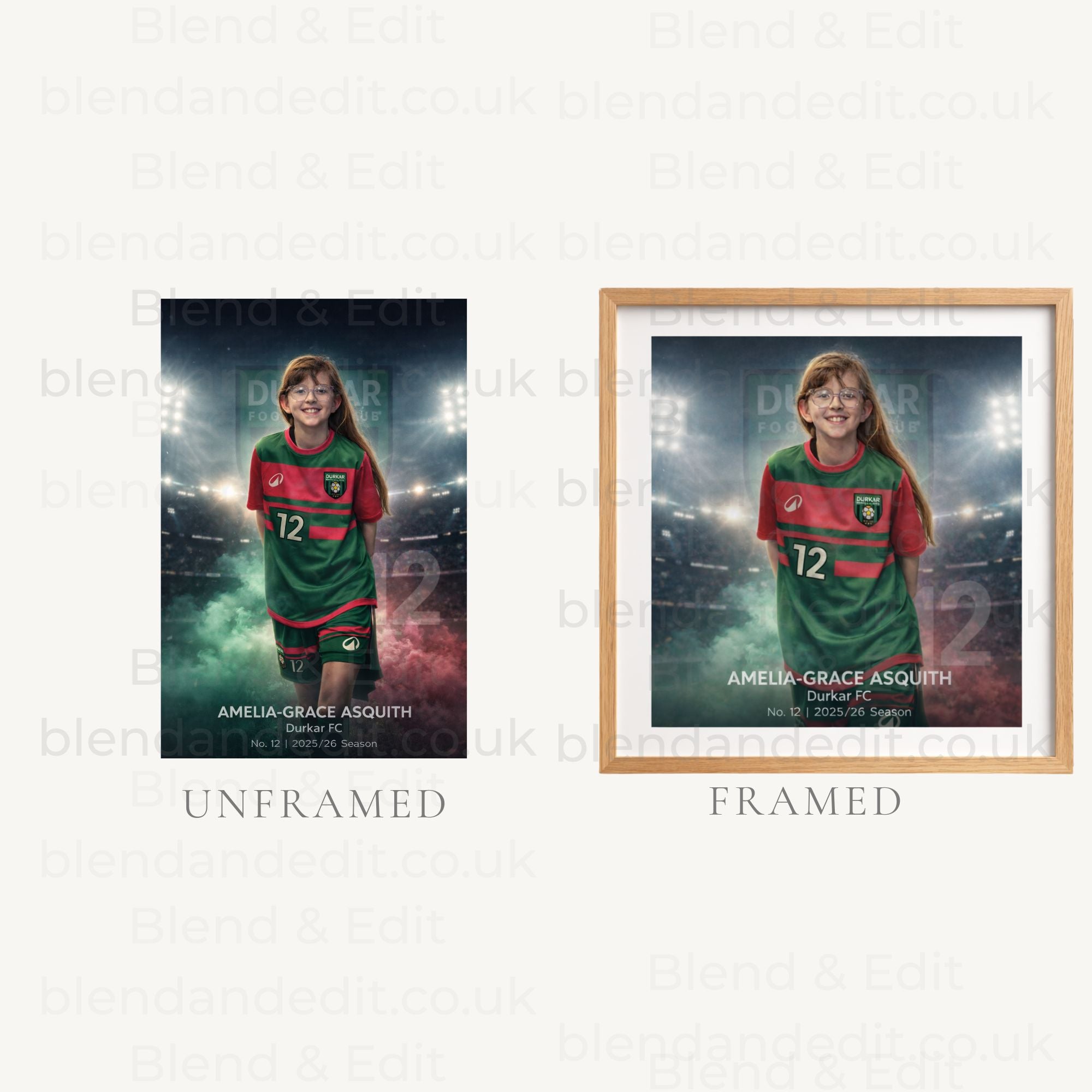 Personalised Football Player Poster – Custom Sports Portrait