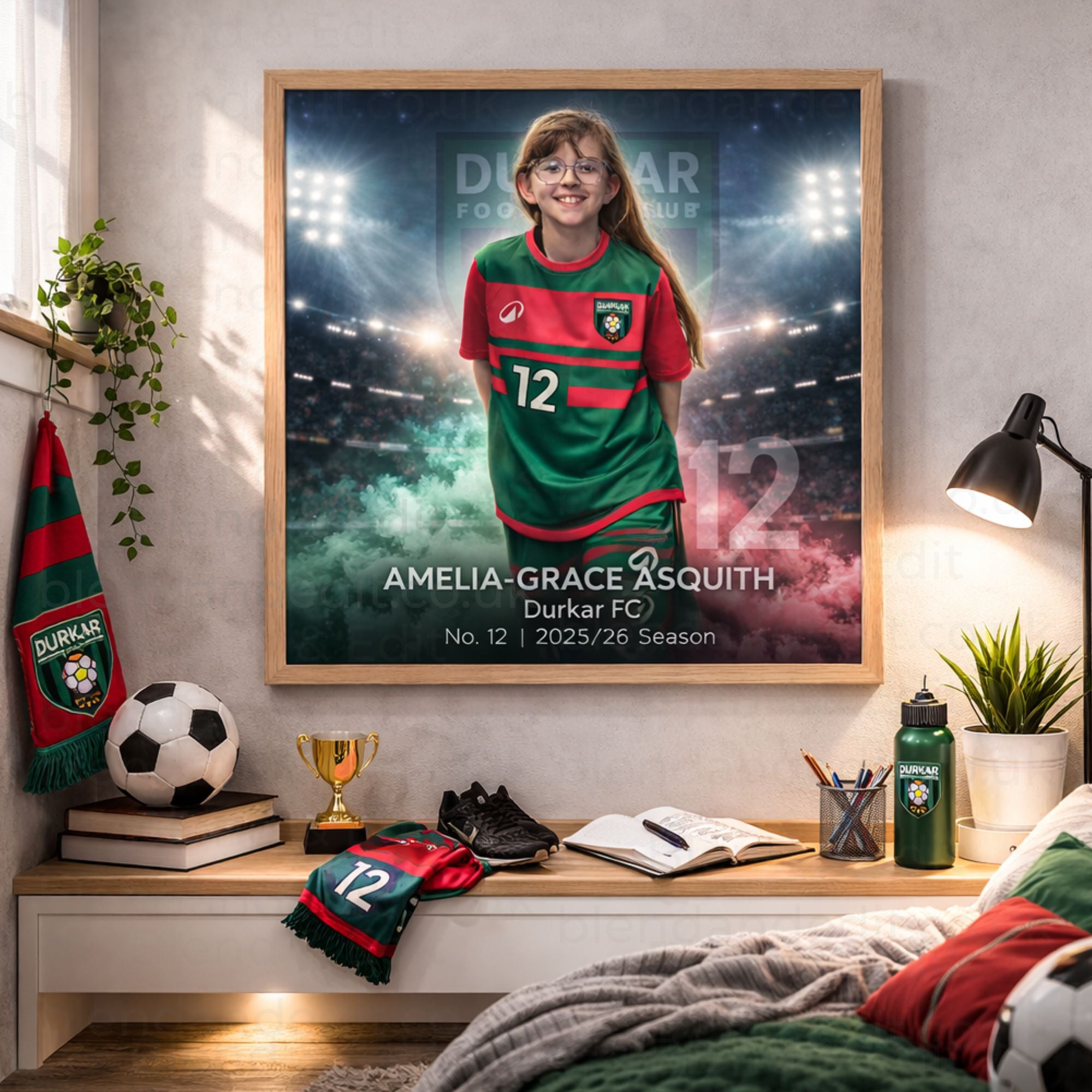 Personalised Football Player Poster – Custom Sports Portrait