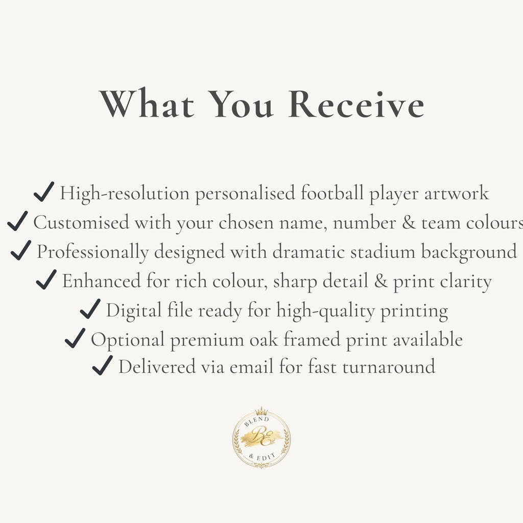 Personalised Football Player Poster – Custom Sports Portrait