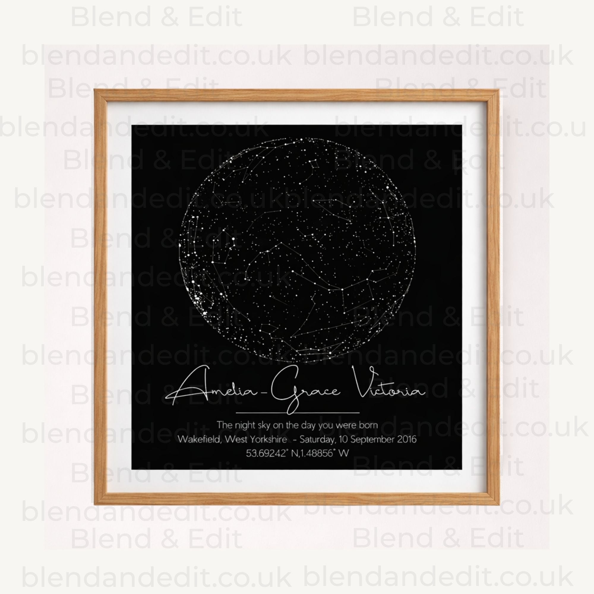 Personalised Night Sky Star Map Print – Custom Wall Art