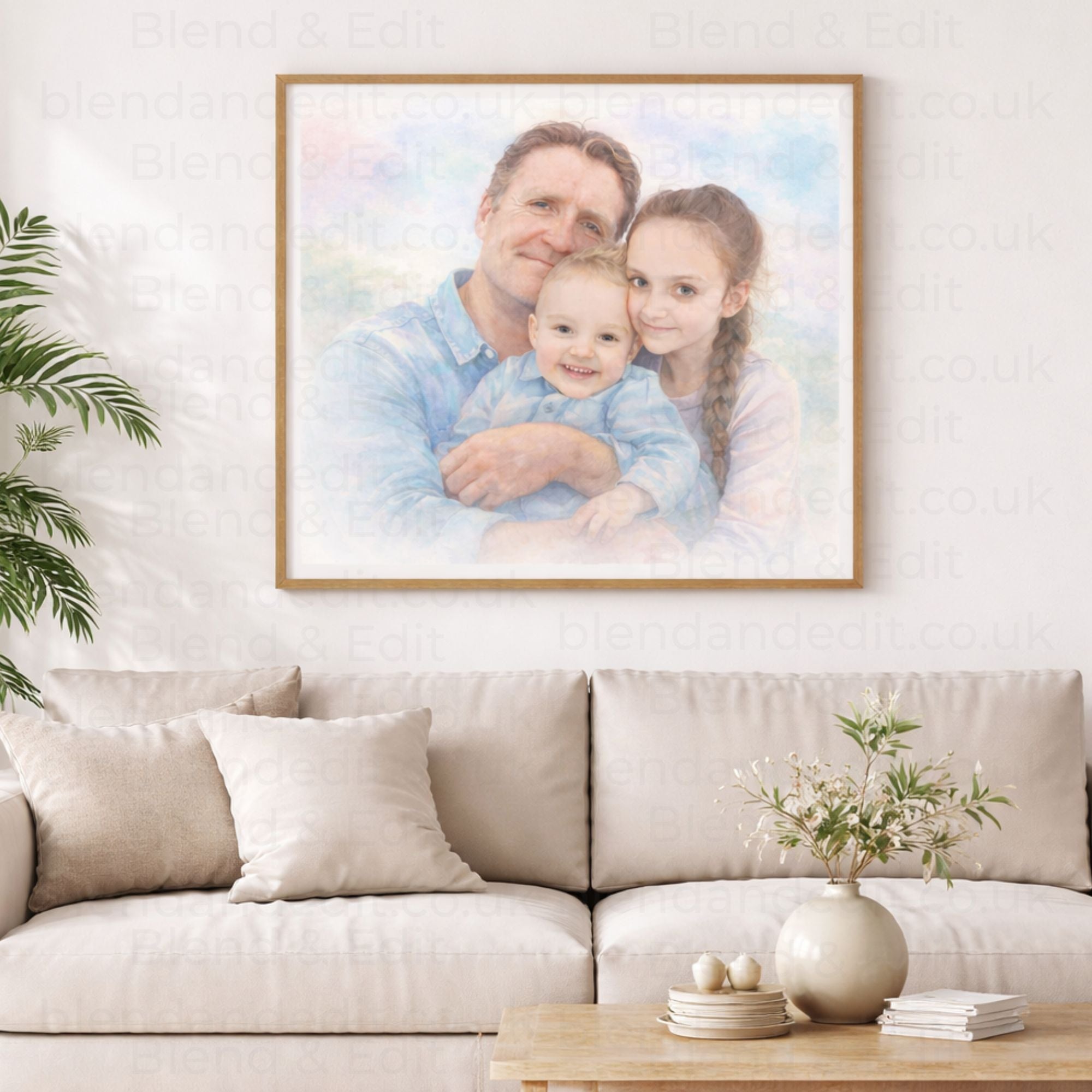 Personalised Memorial Photo Merge – Watercolour Print