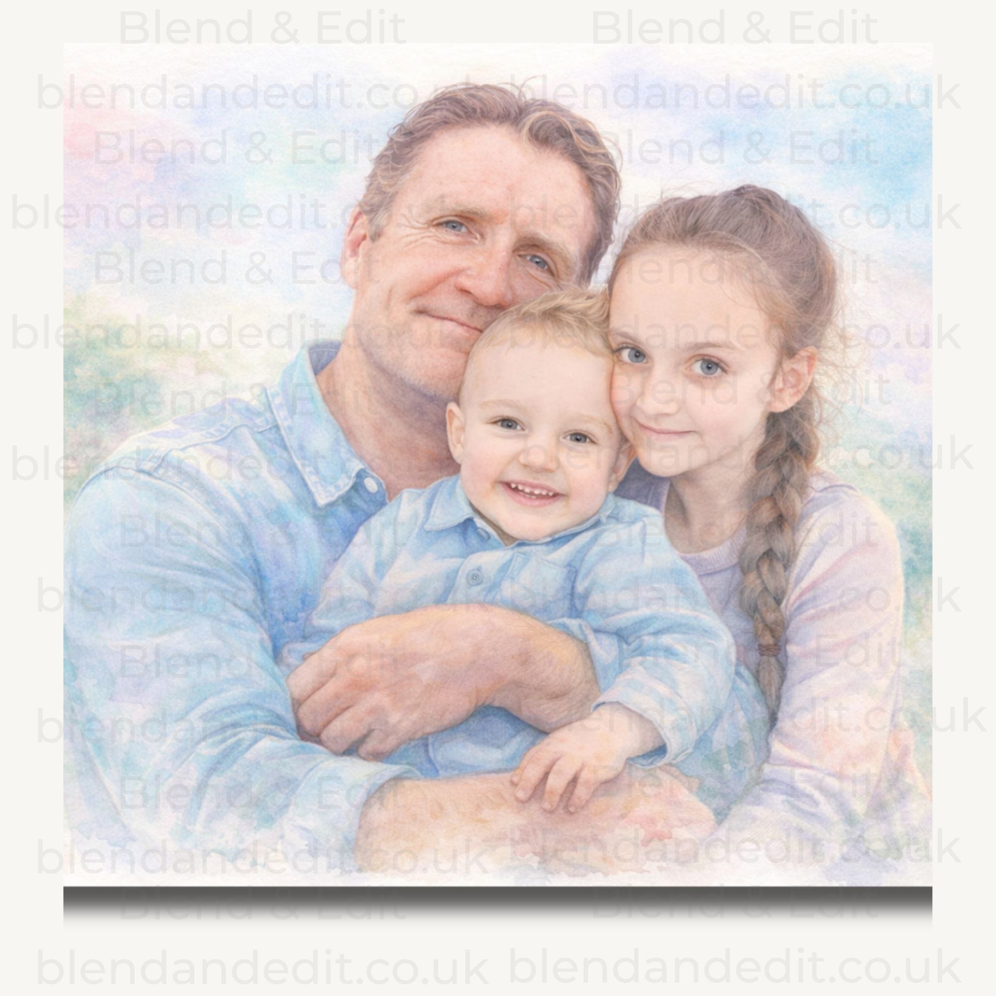Personalised Memorial Photo Merge – Watercolour Print
