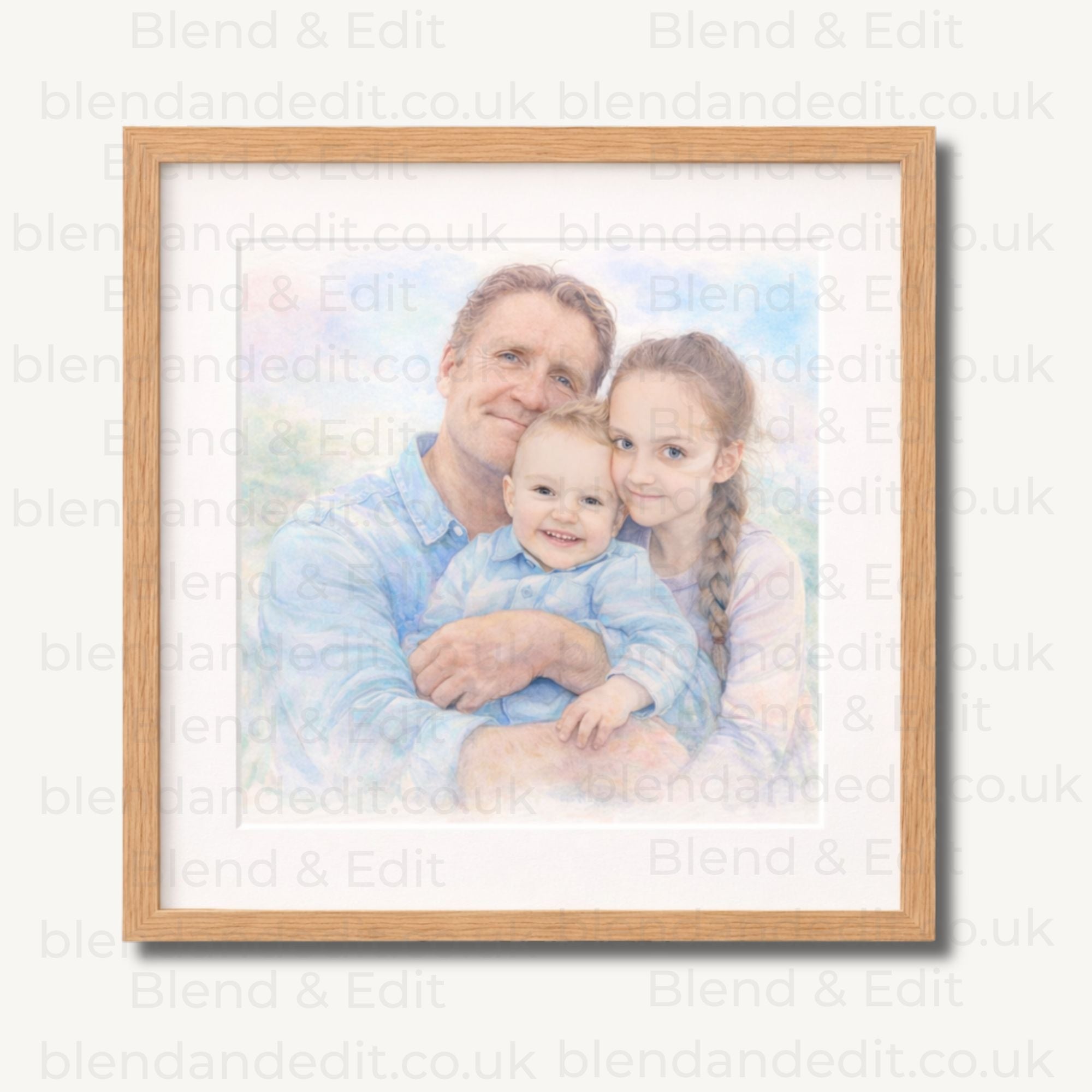 Personalised Memorial Photo Merge – Watercolour Print