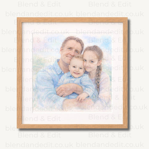 Personalised Memorial Photo Merge – Watercolour Print